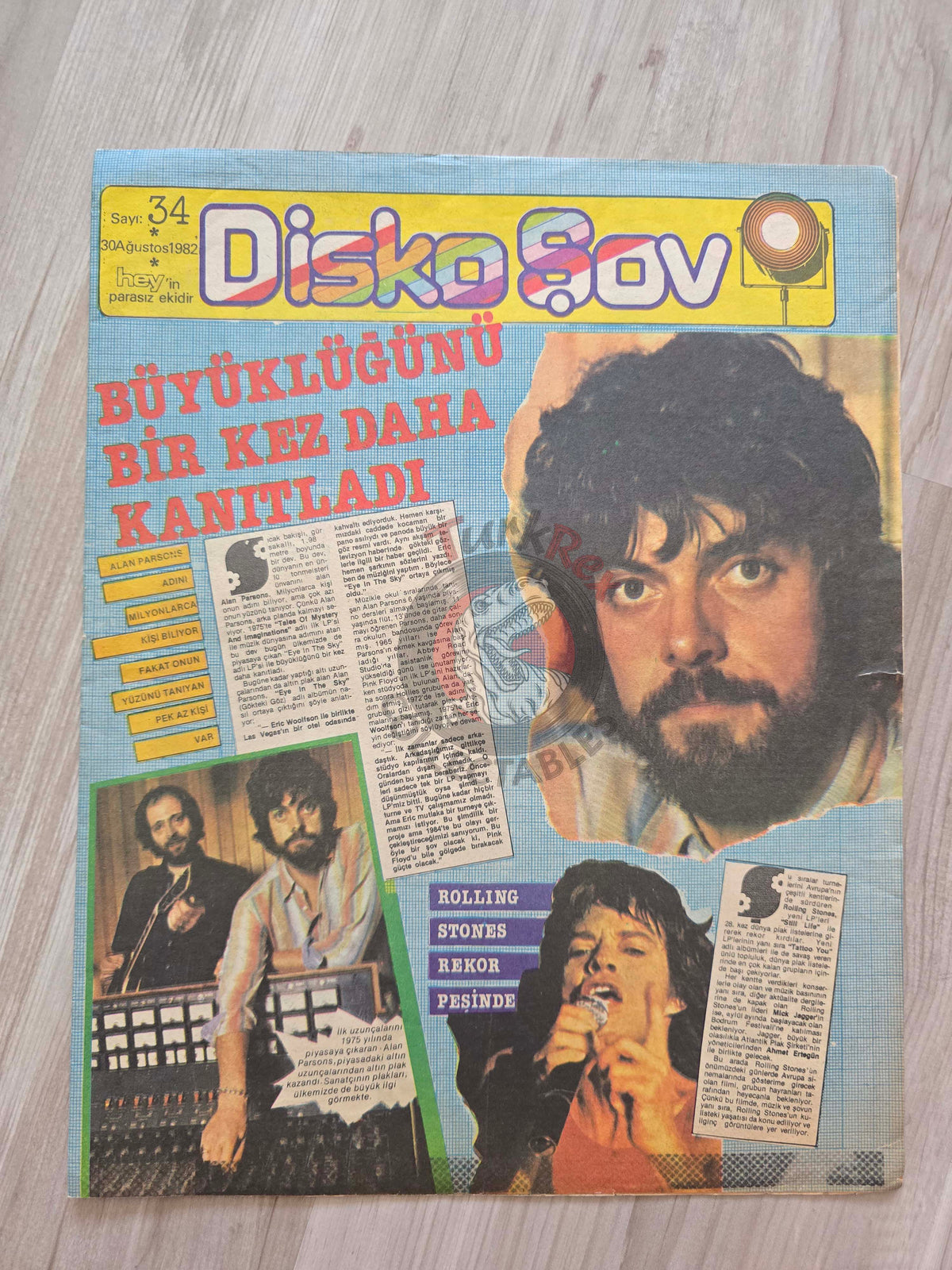 Hey Disko Şov 1982 Alan Parsons Turkish Mag Turkey Rolling Stones Pink Floyd Bryan Ferry Ace Frehley KISS