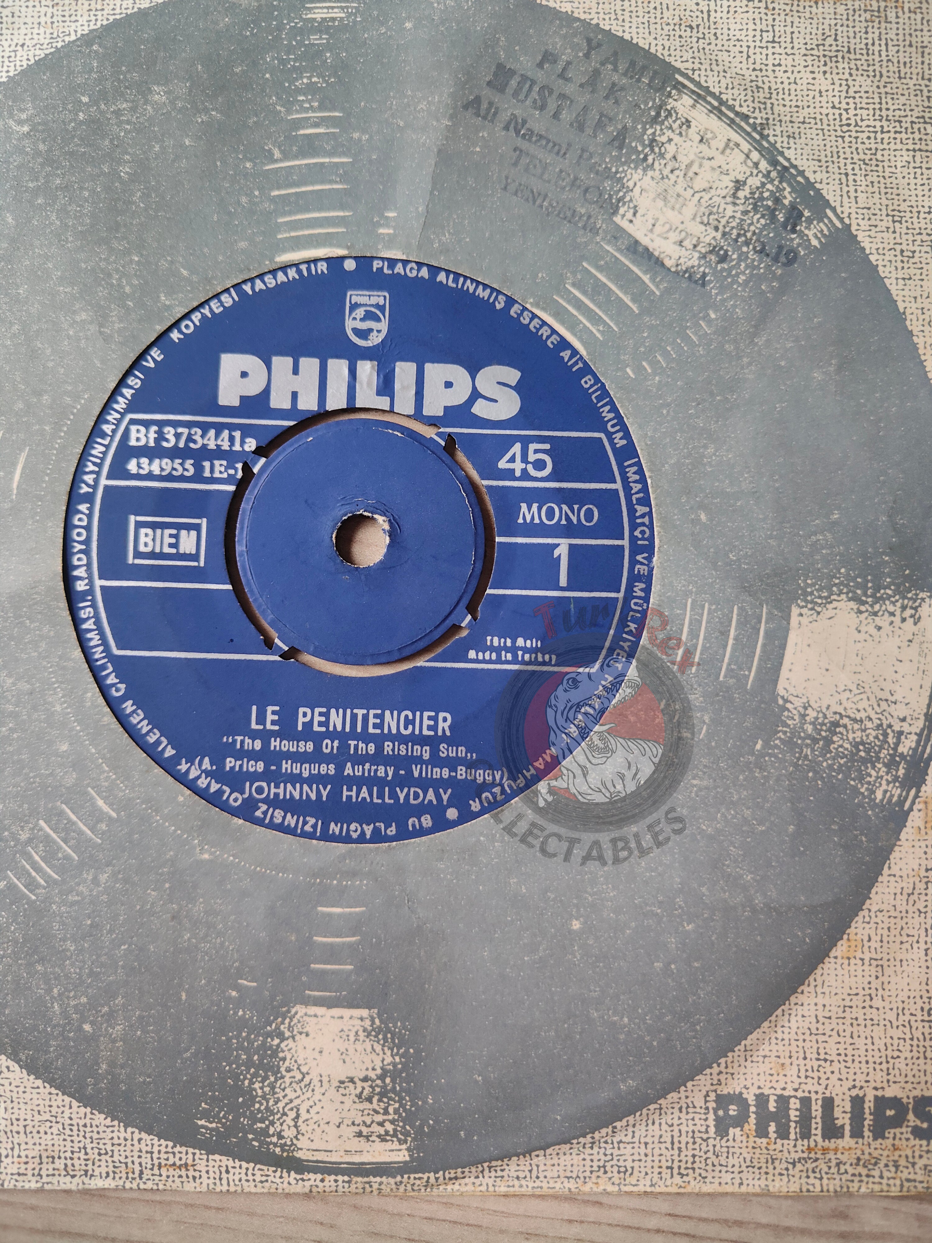Johnny Hallyday – Le Penitencier 7" Turkish Pressing Vinyl Turkey Edition