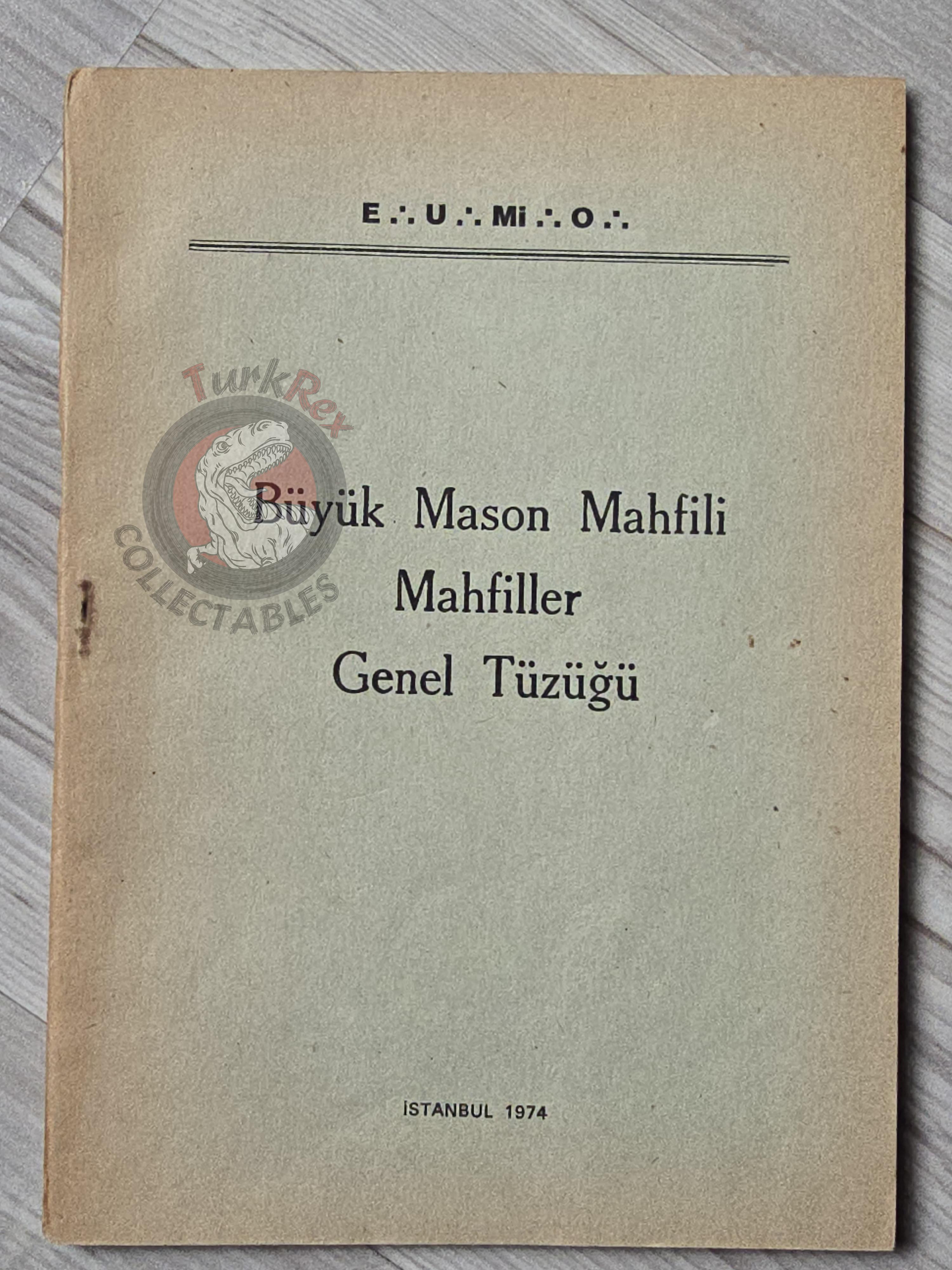 Turkish Freemasonry General Regulations of the Lodges 1974 Booklet Masonic Masons of Turkey