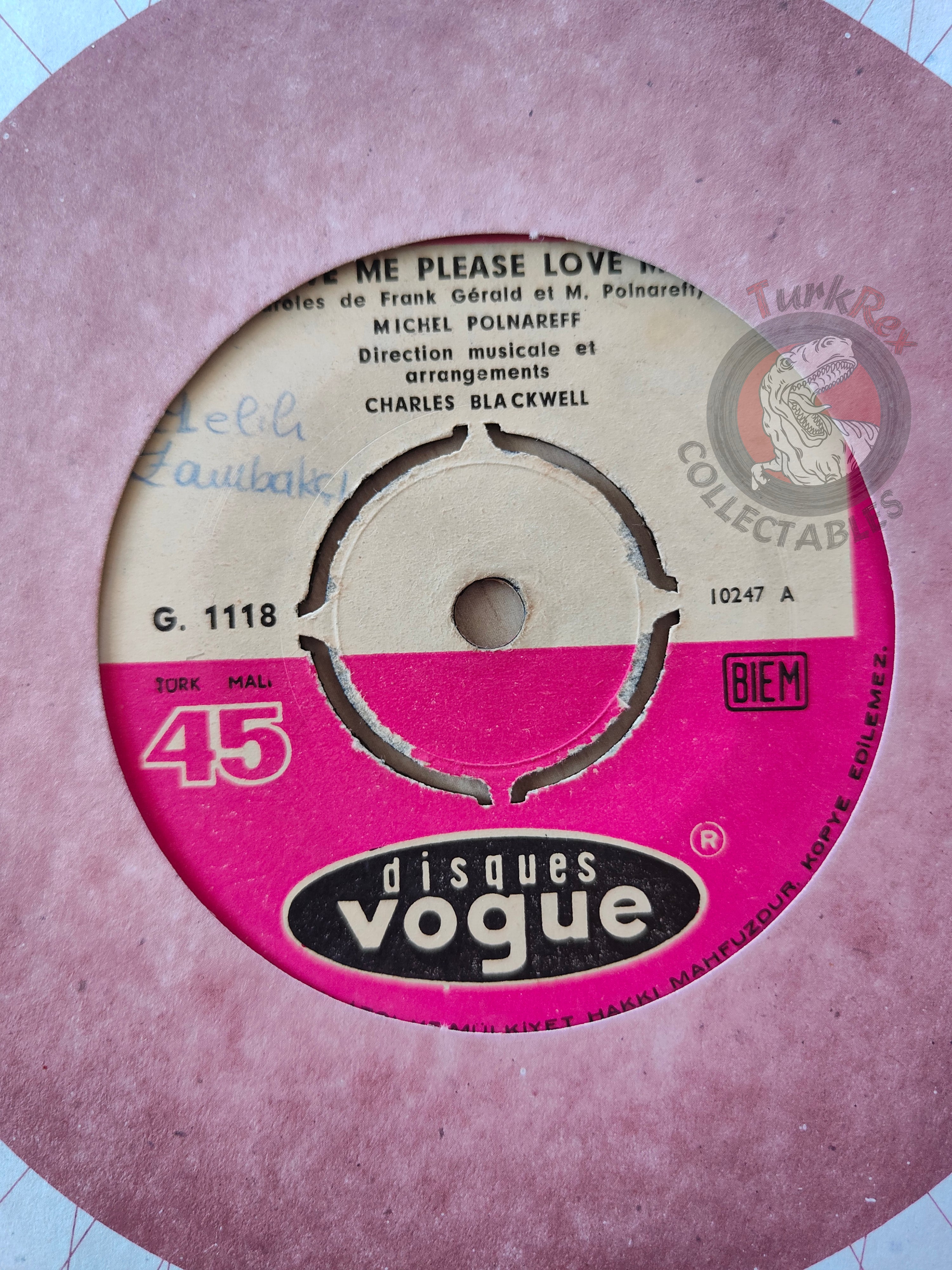 Michel Polnareff – Love Me Please Love Me 7" Turkish Pressing Vinyl Turkey Edition