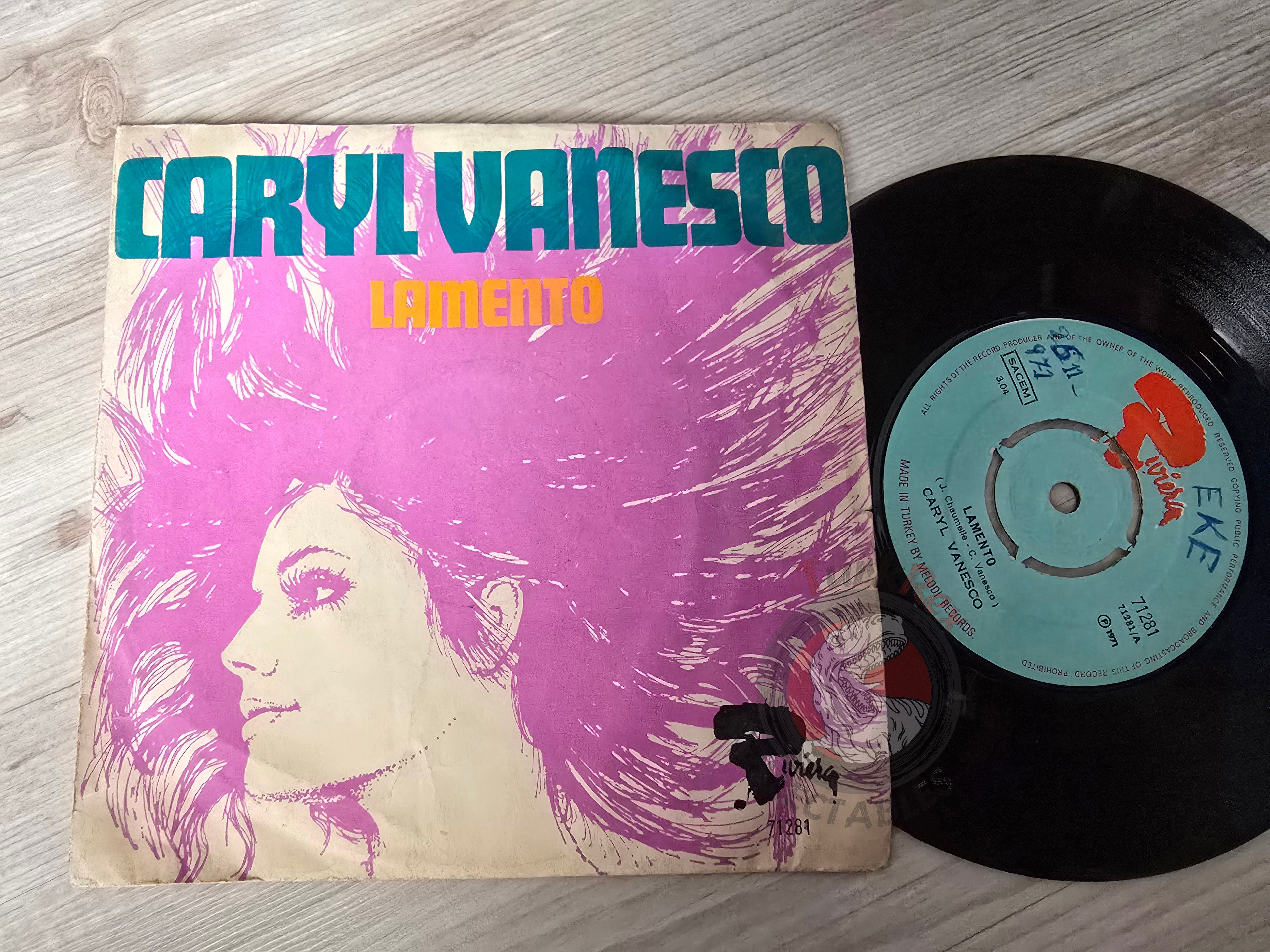 Caryl Vanesco – Lamento 7" Turkish Pressing Vinyl Turkey Edition