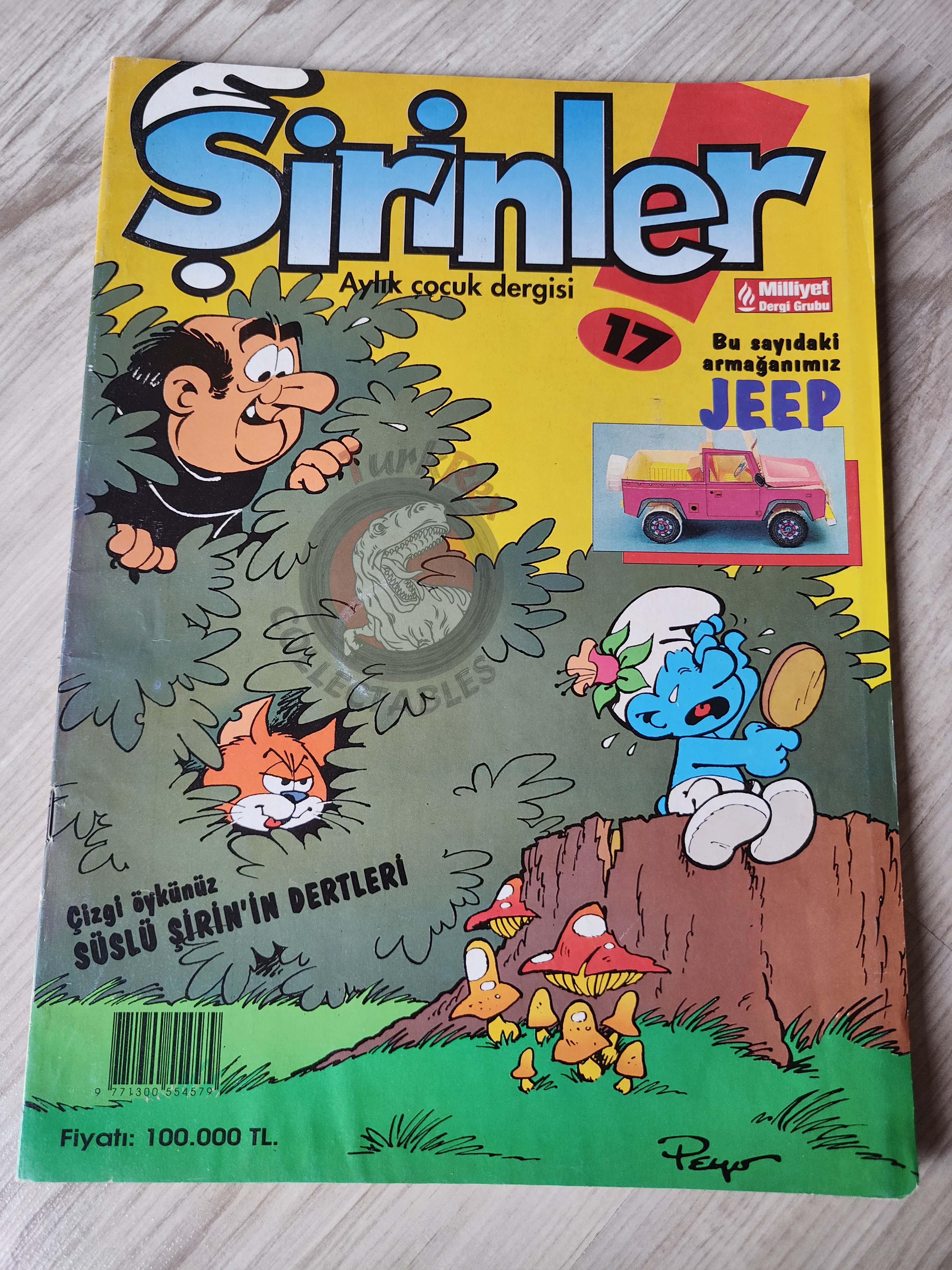 The Smurfs #17 1996 Turkish Comic Magazine Turkey Schtroumpf Pierrot et la lampe
