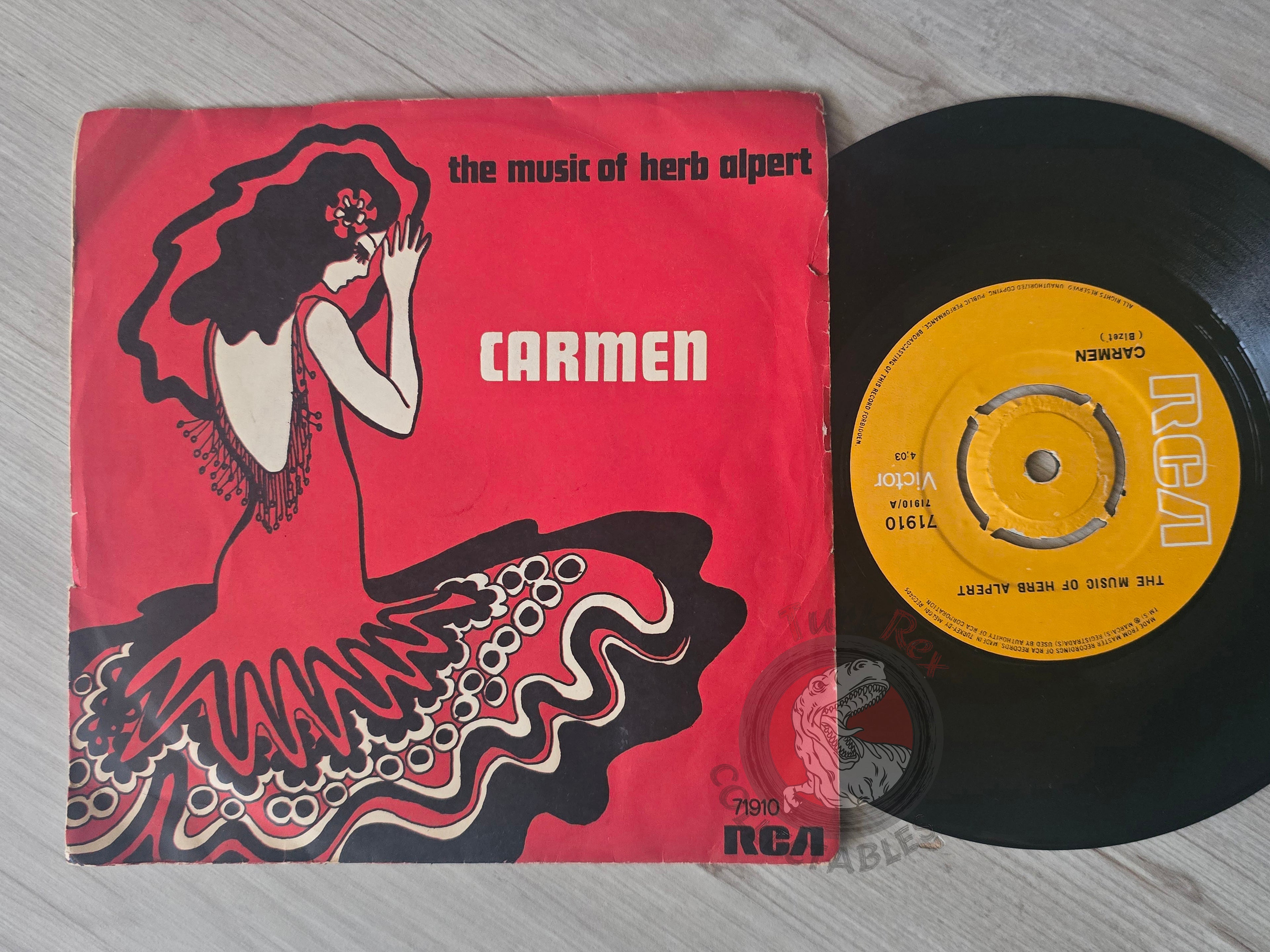 The Music Of Herb Albert – Carmen / Wade In The Water 7" Turkish Pressing Vinyl Turkey Edition