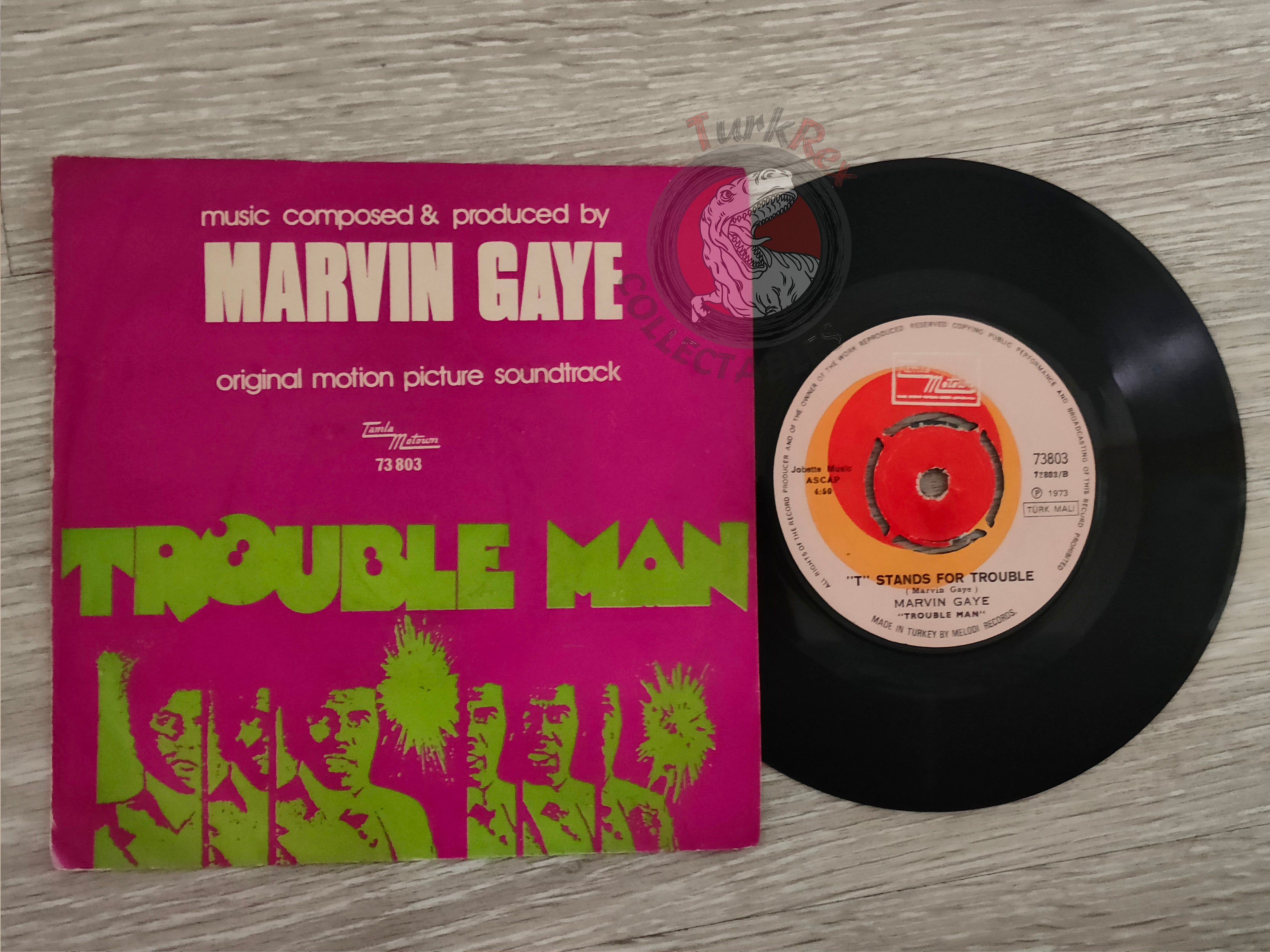 Marvin Gaye - Trouble Man OST 7" Turkish Pressing Vinyl Turkey Edition