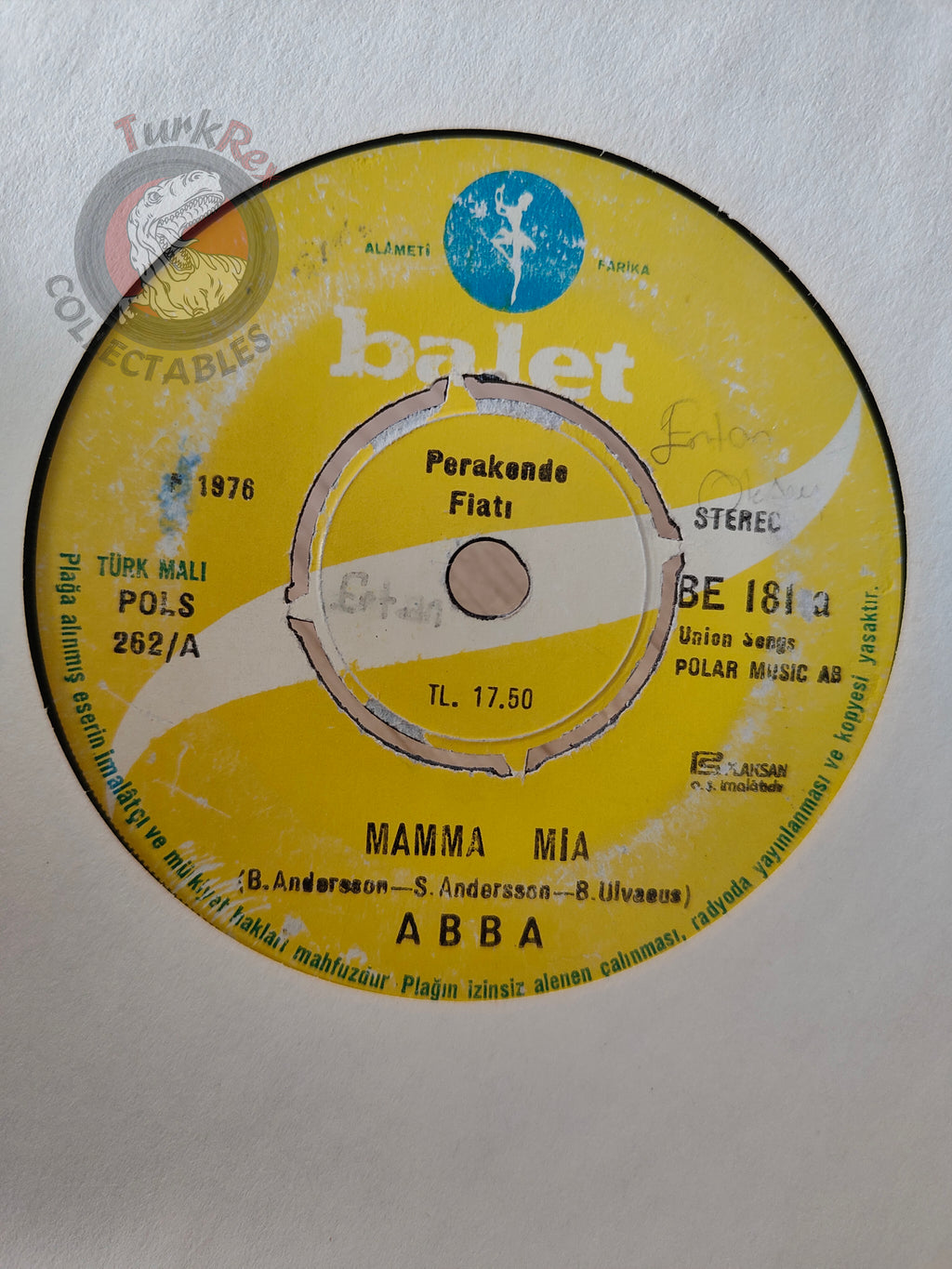 ABBA – Mamma Mia 7" Turkish Pressing Vinyl Turkey Edition
