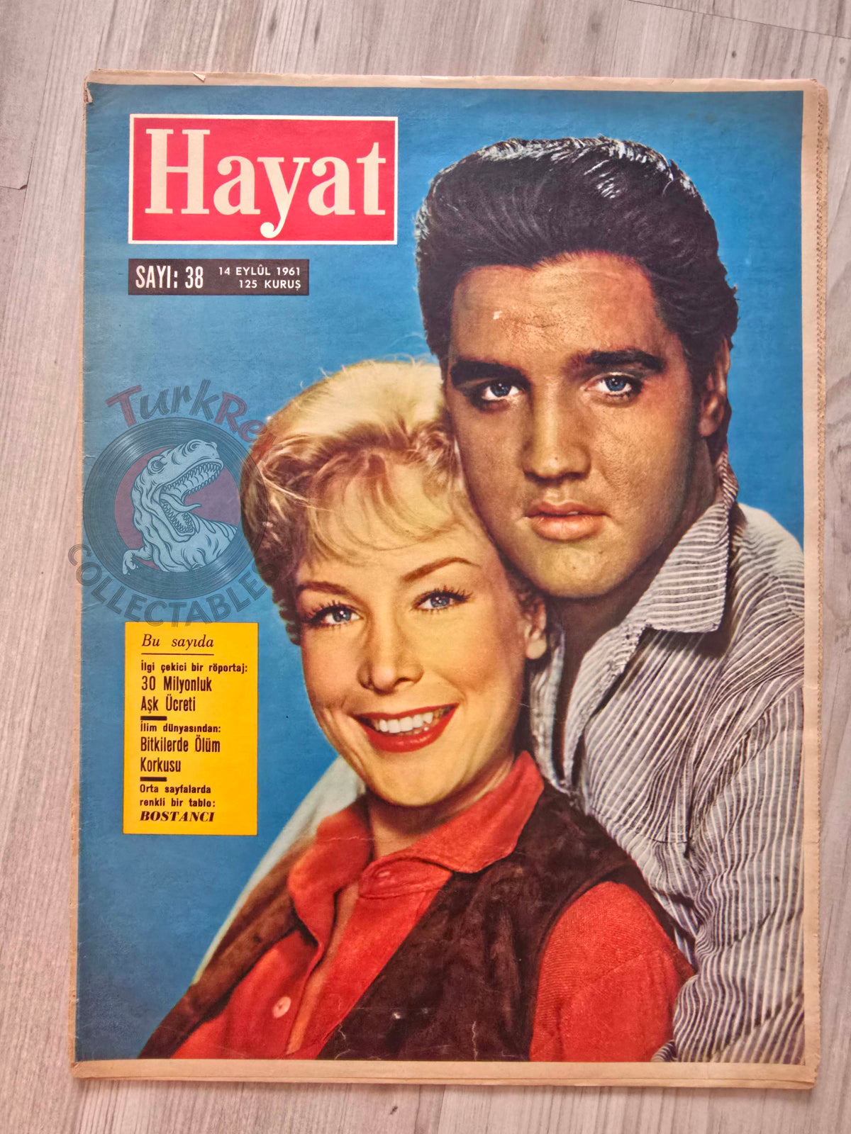 Hayat 1961 Elvis Presley and Barbara Eden Turkish Mag Turkey Prince Karim Aga Khan Kuwaiti Sheikh Abdullah Al-Sabah