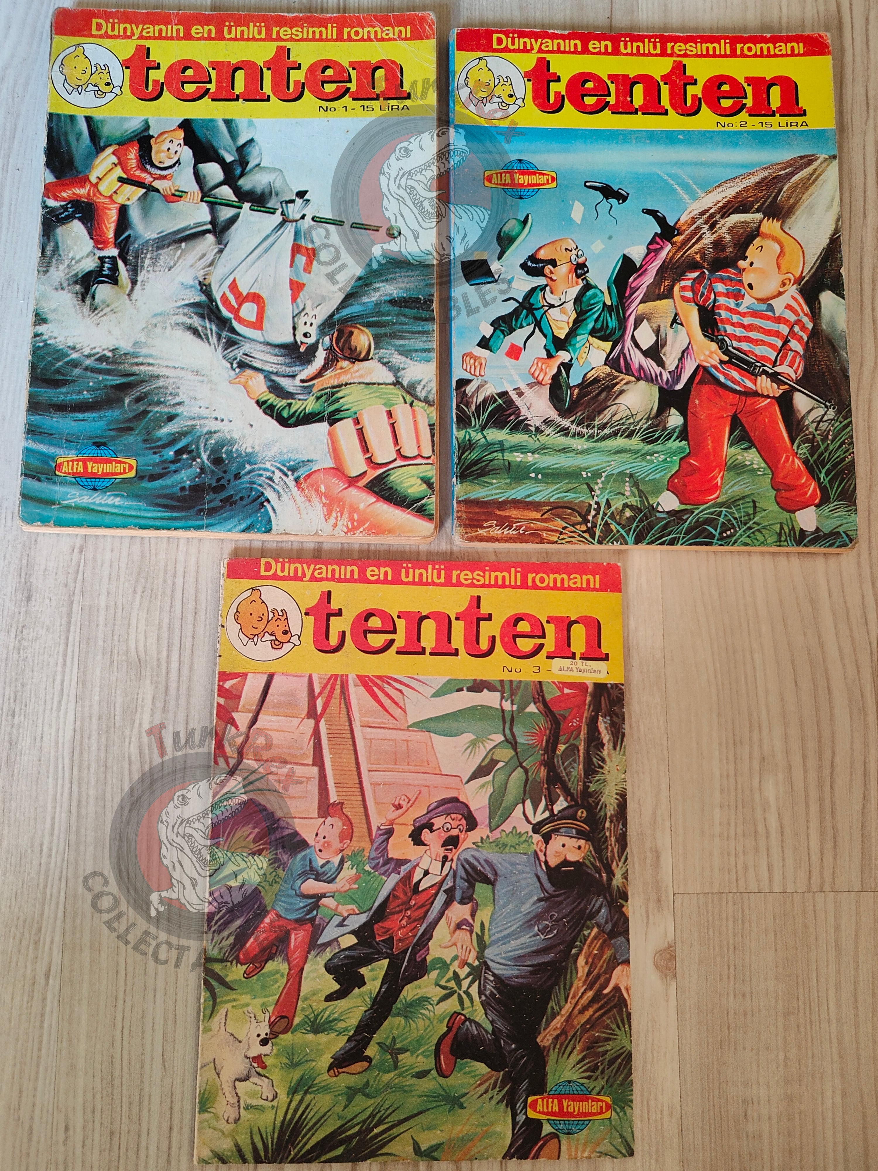 Tintin – The Calculus Affair & The Shooting Star 1980s Turkish Edition Comic Turkey