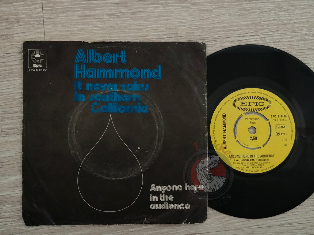 Albert Hammond – It Never Rains In Southern California 7" Turkish Pressing Vinyl Turkey Edition