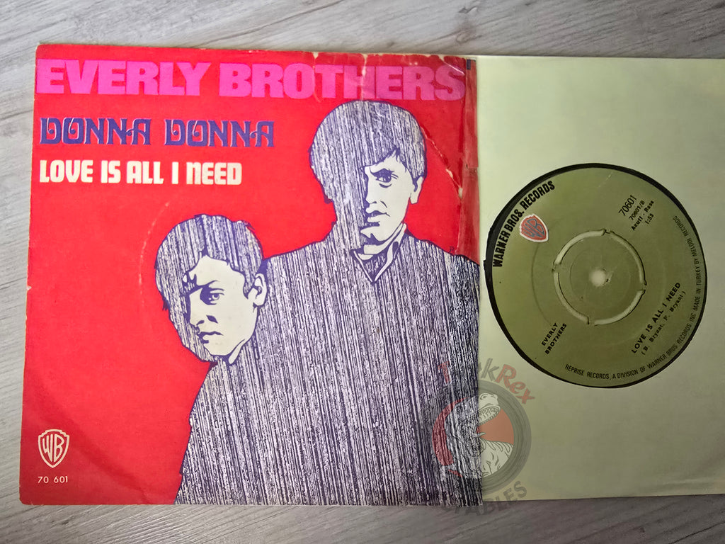 Everly Brothers – Donna Donna / Love Is All I Need 7" Turkish Pressing Vinyl Turkey Edition