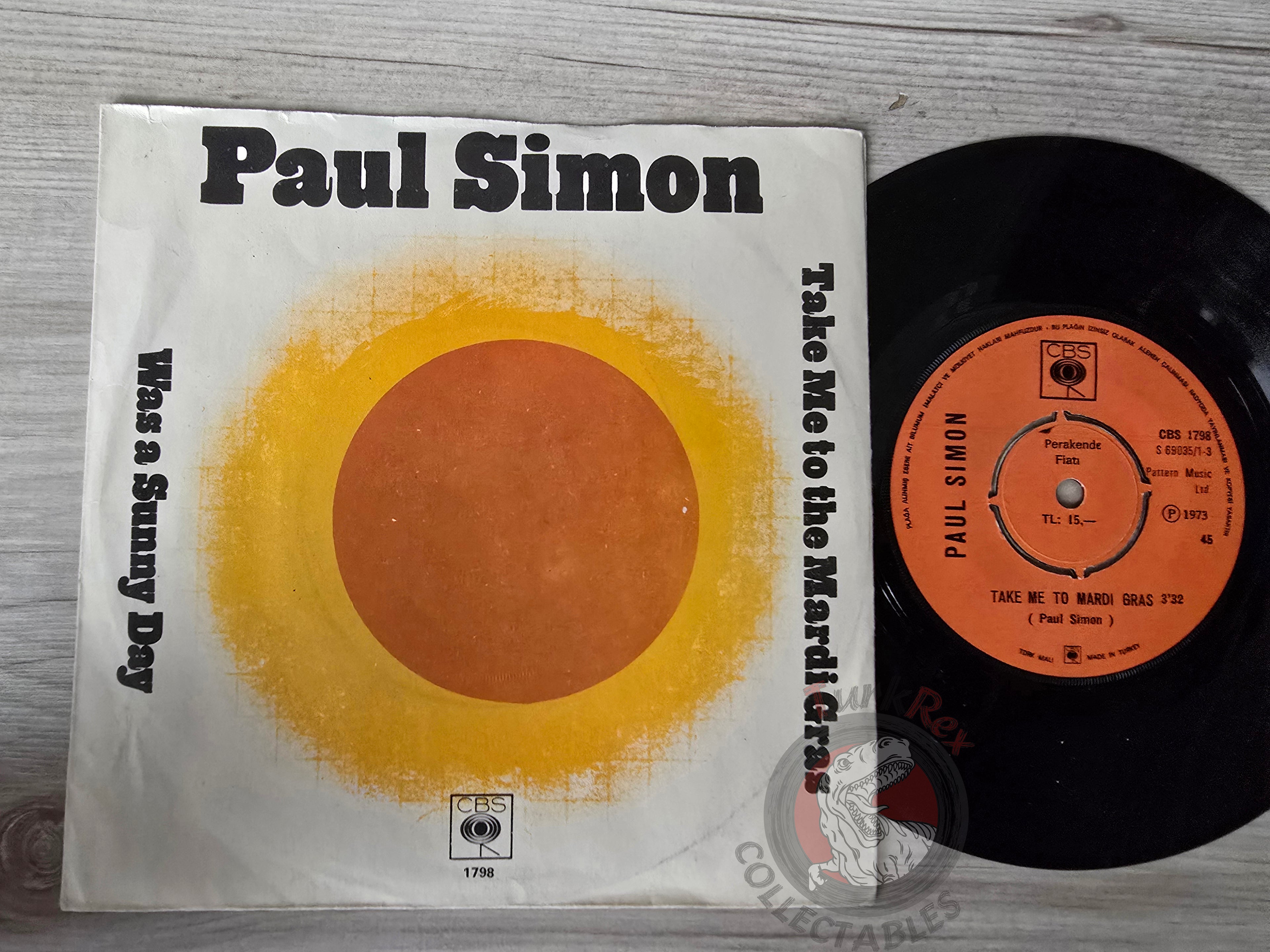 Paul Simon – Take Me To The Mardi Gras 7" Turkish Pressing Vinyl Turkey Edition