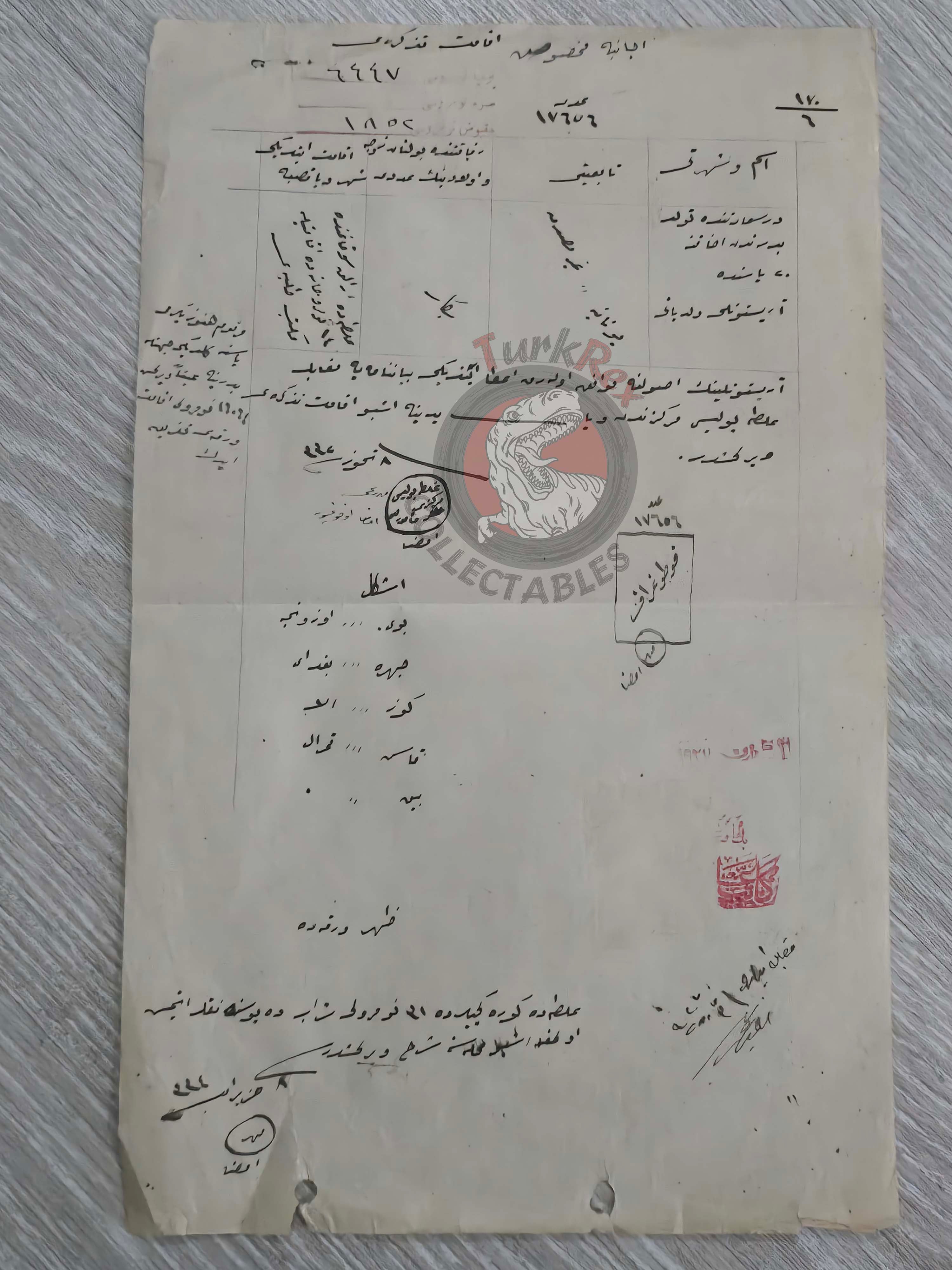 Ottoman Residence Permit for a Greek Citizen 1916 Istanbul Document Rum Greece Galata