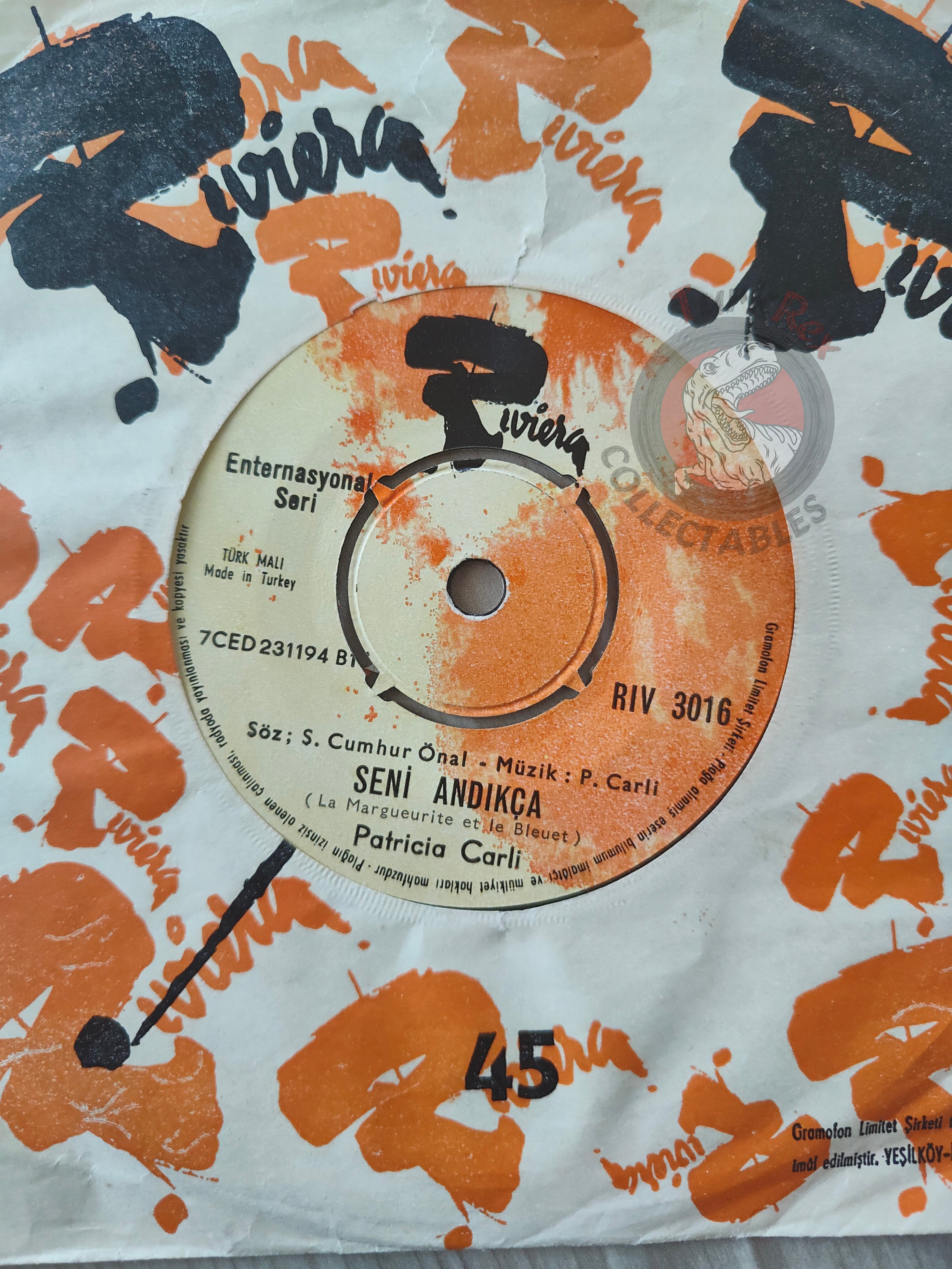 Patricia Carli – Les Histoires D'Amour 7" Turkish Pressing Vinyl Turkey Edition
