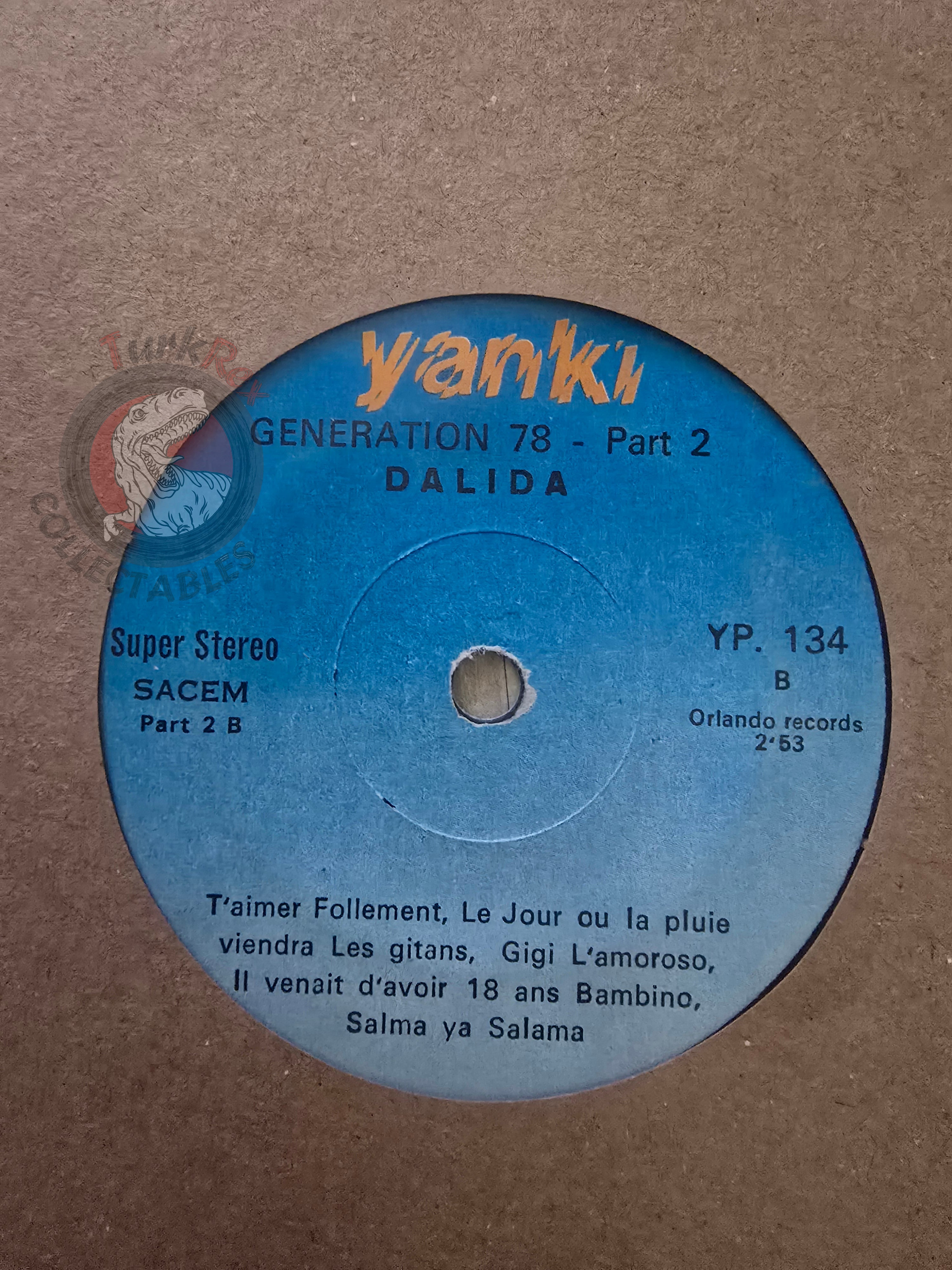 Dalida – Génération 78 7" Turkish Pressing Vinyl Turkey Edition 2