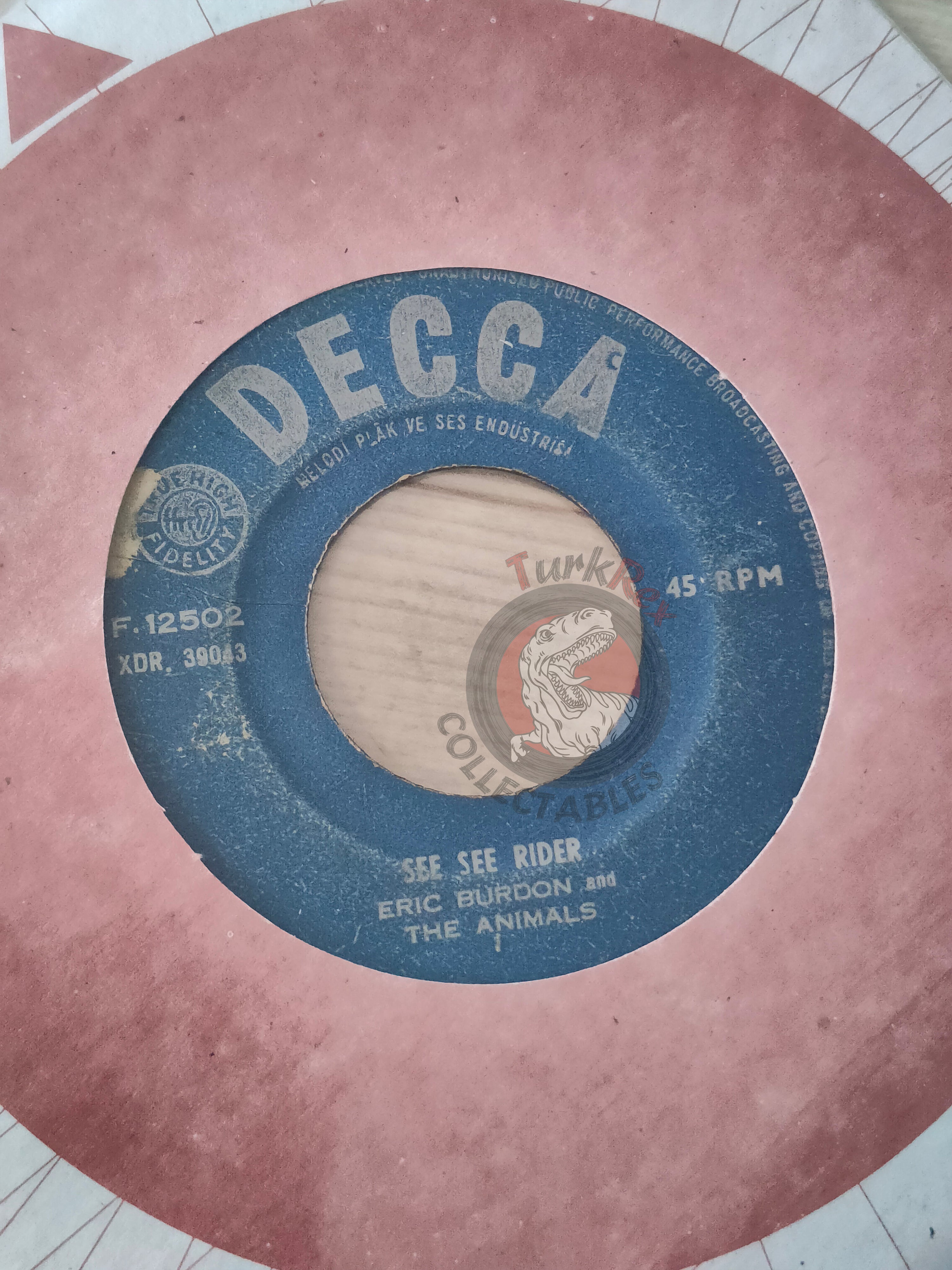 Eric Burdon & The Animals – See See Rider 7" Turkish Pressing Vinyl Turkey Edition
