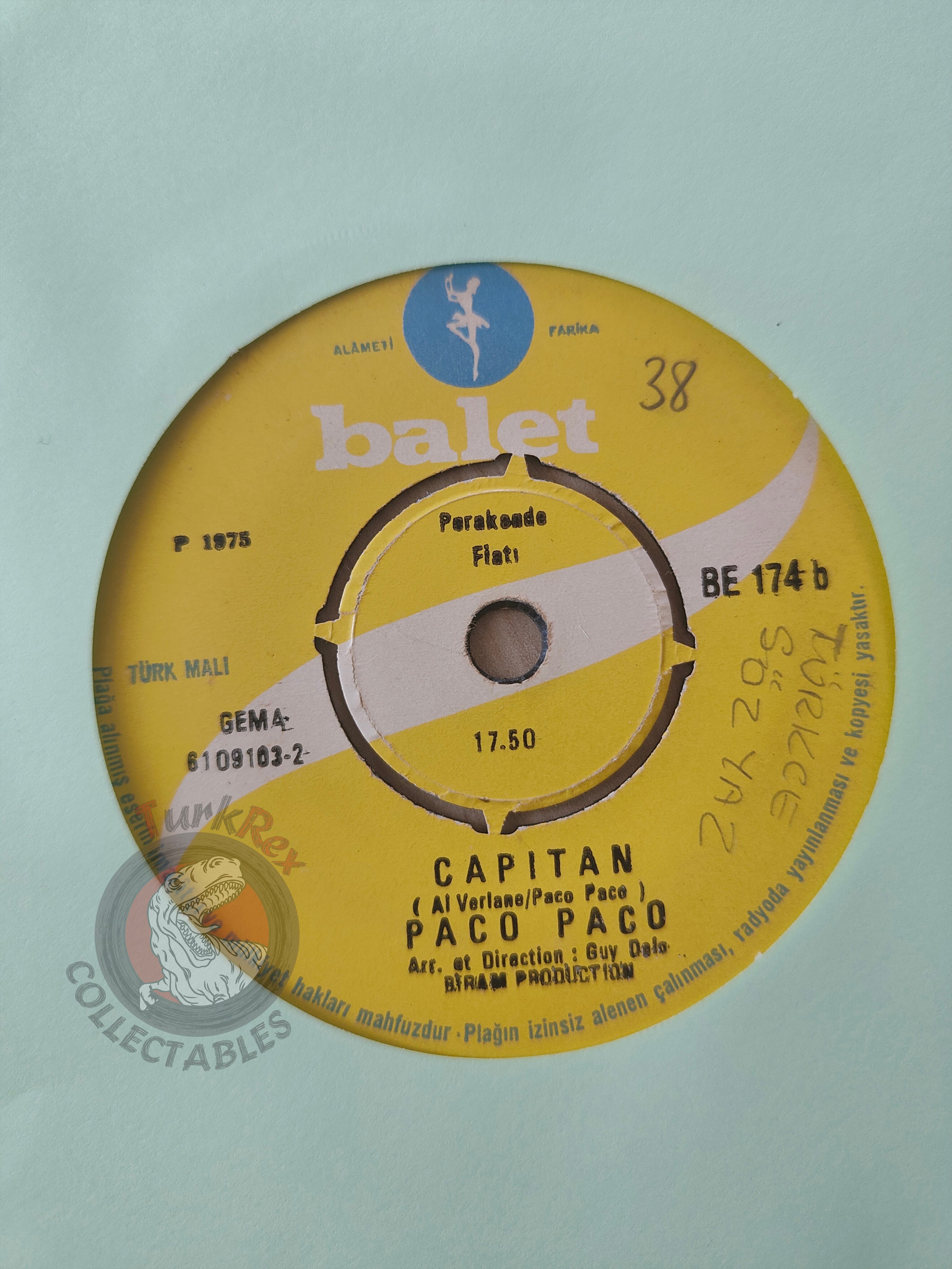 Paco Paco – Linda Se Va 7" Turkish Pressing Vinyl Turkey Edition