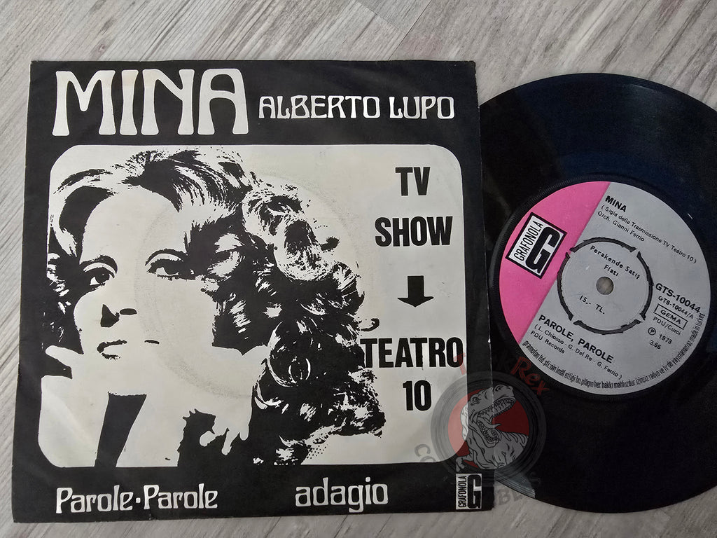 Mina – Parole, Parole / Adagio 7" Turkish Pressing Vinyl Turkey Edition