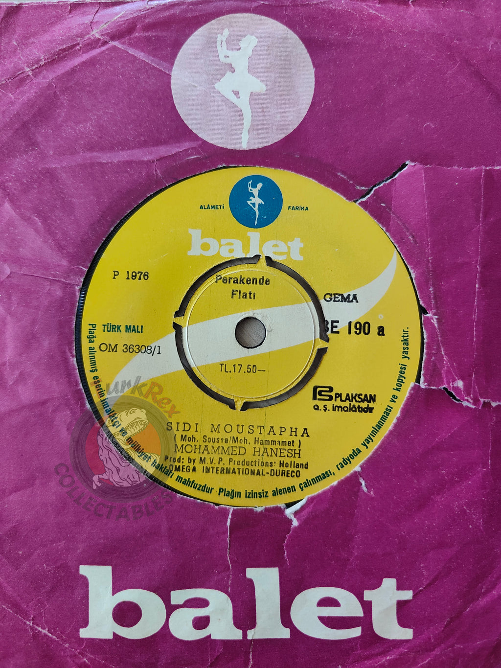 Mohammed Hanesh – Sidi Moustapha 7" Turkish Pressing Vinyl Turkey Edition