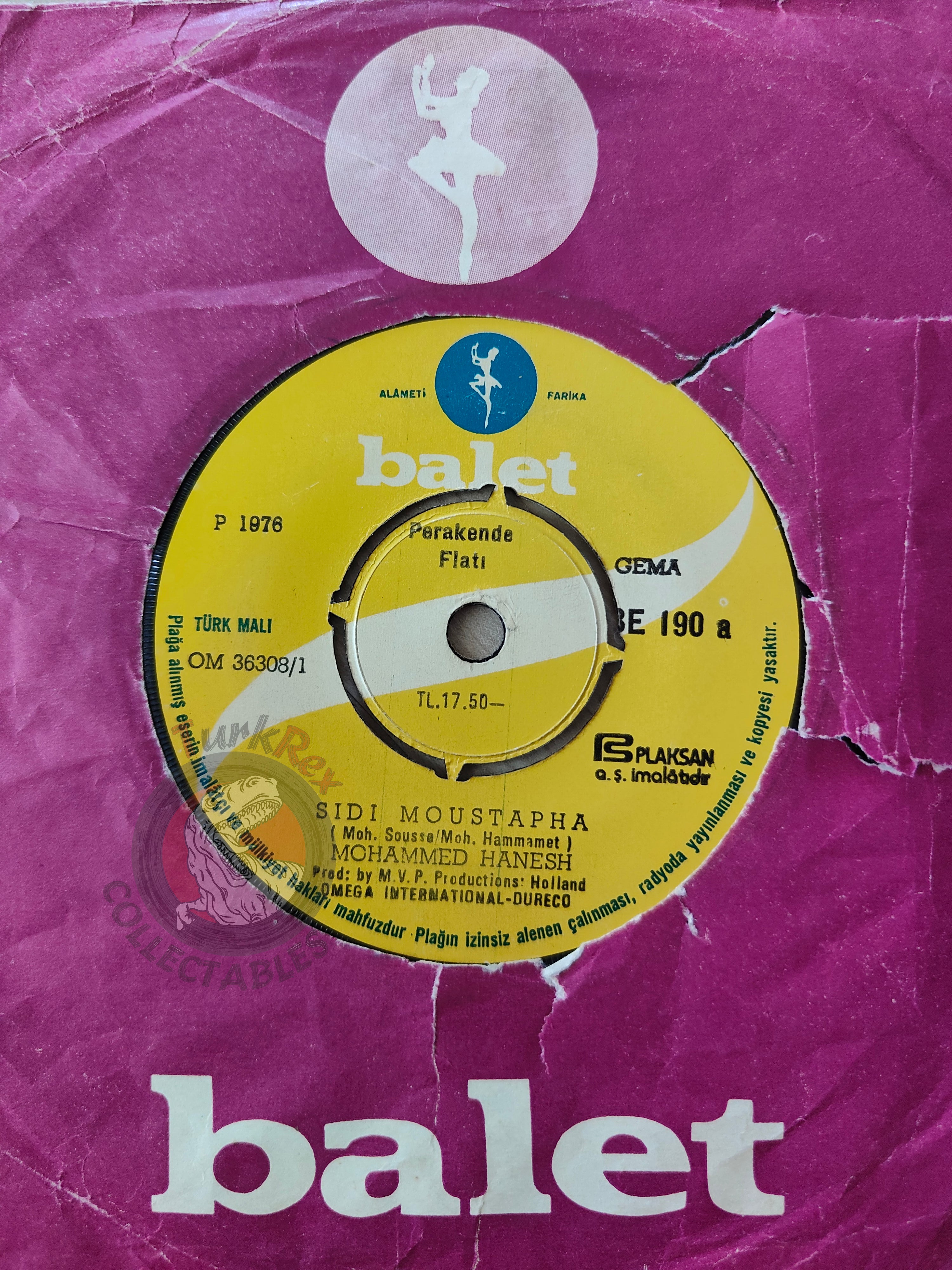 Mohammed Hanesh – Sidi Moustapha 7" Turkish Pressing Vinyl Turkey Edition