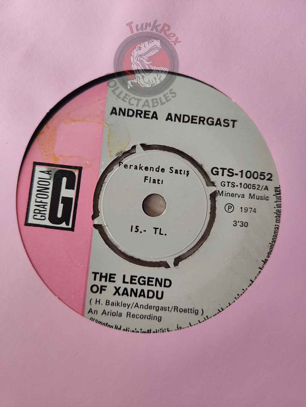 Andrea Andergast – The Legend Of Xanadu 7" Turkish Pressing Vinyl Turkey Edition