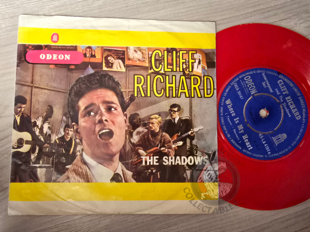 Cliff Richard And The Shadows – Where Is My Heart 7" Turkish Pressing Vinyl Turkey Edition Red Vinyl