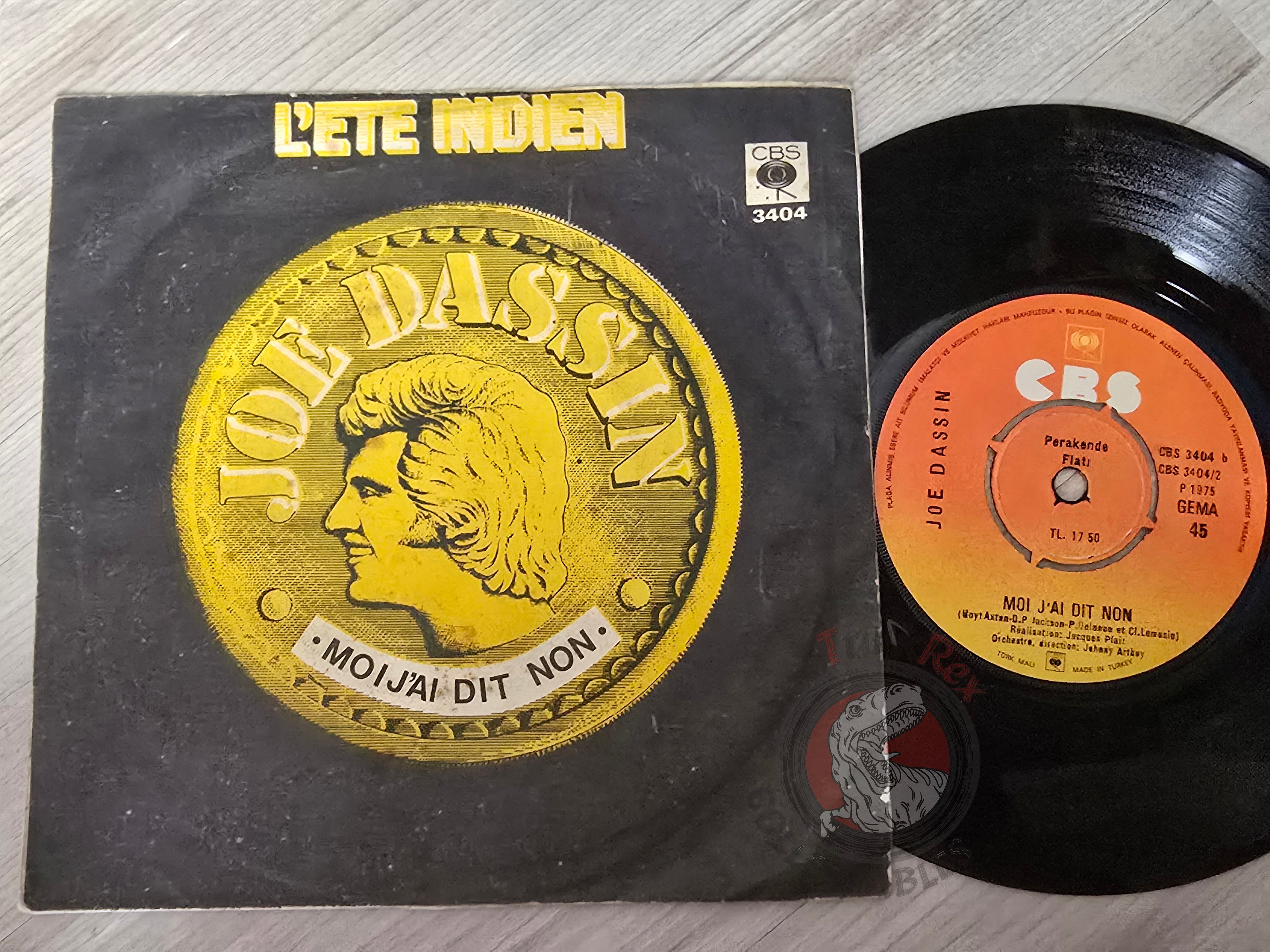 Joe Dassin – L'ete Indien 7" Turkish Pressing Vinyl Turkey Edition