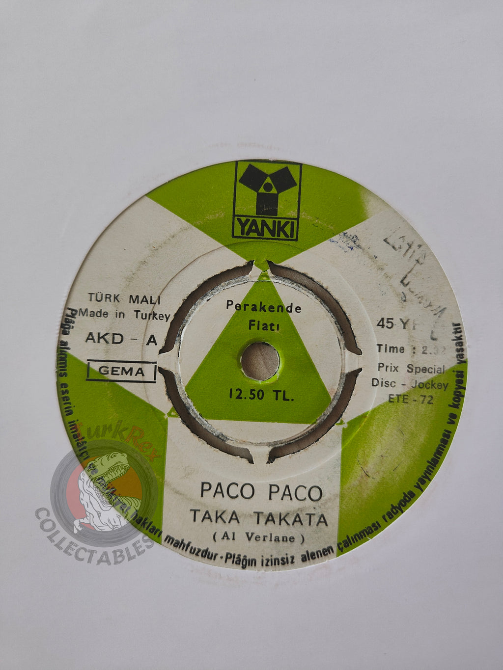 Paco Paco – Taka Takata 7" Turkish Pressing Vinyl Turkey Edition