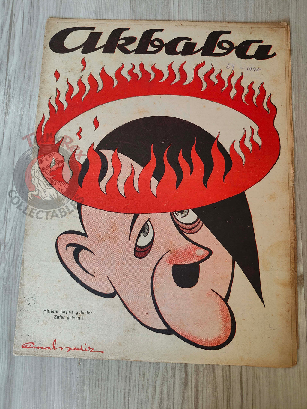 Akbaba 1945 Humor Magazine Turkish Turkey Germany Hitler’s Fate WW2 era Statue of Liberty United States