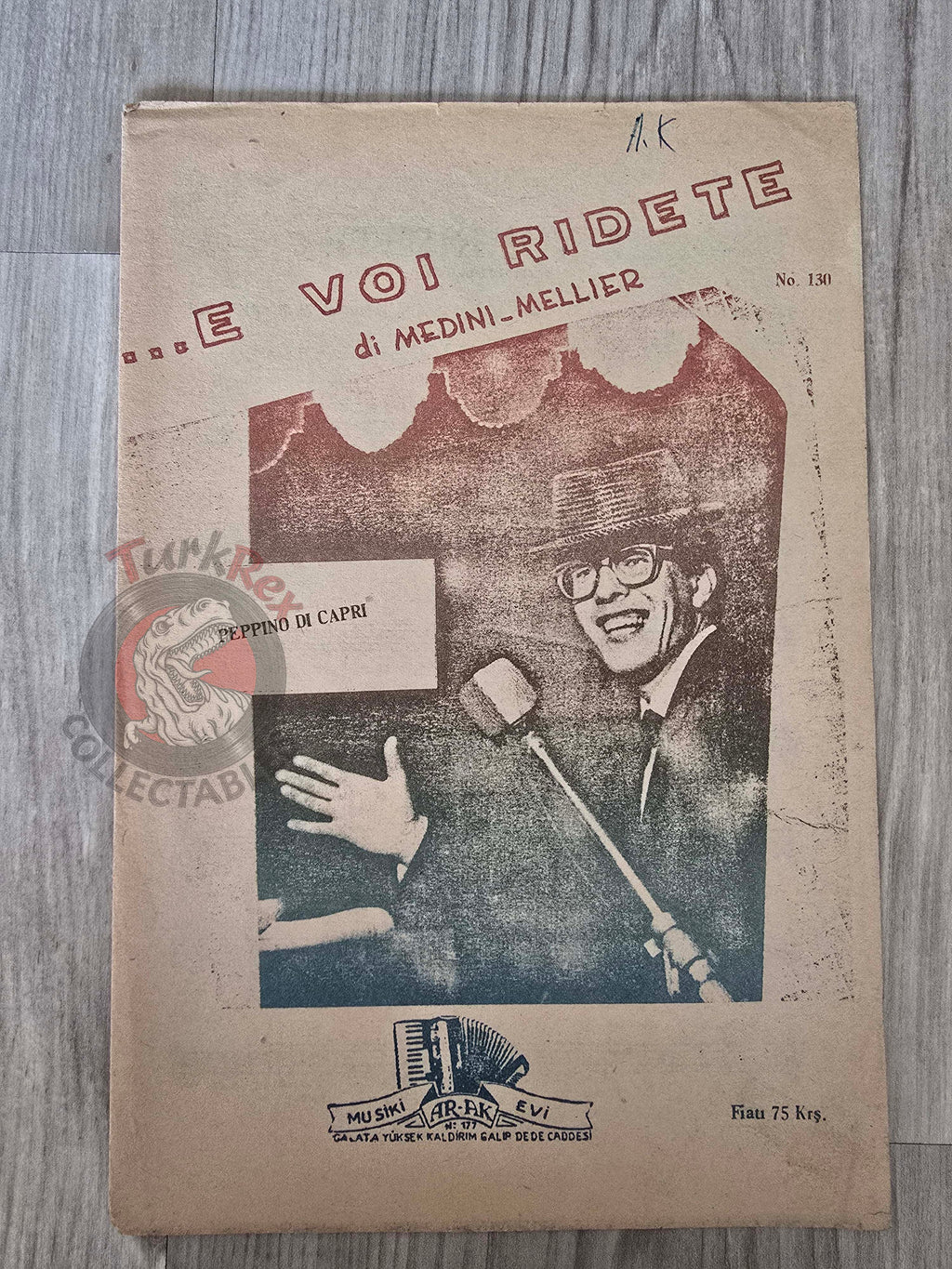 Peppino di Capri – E Voi Ridete Turkish Vintage Musical Notes Sheet Turkey