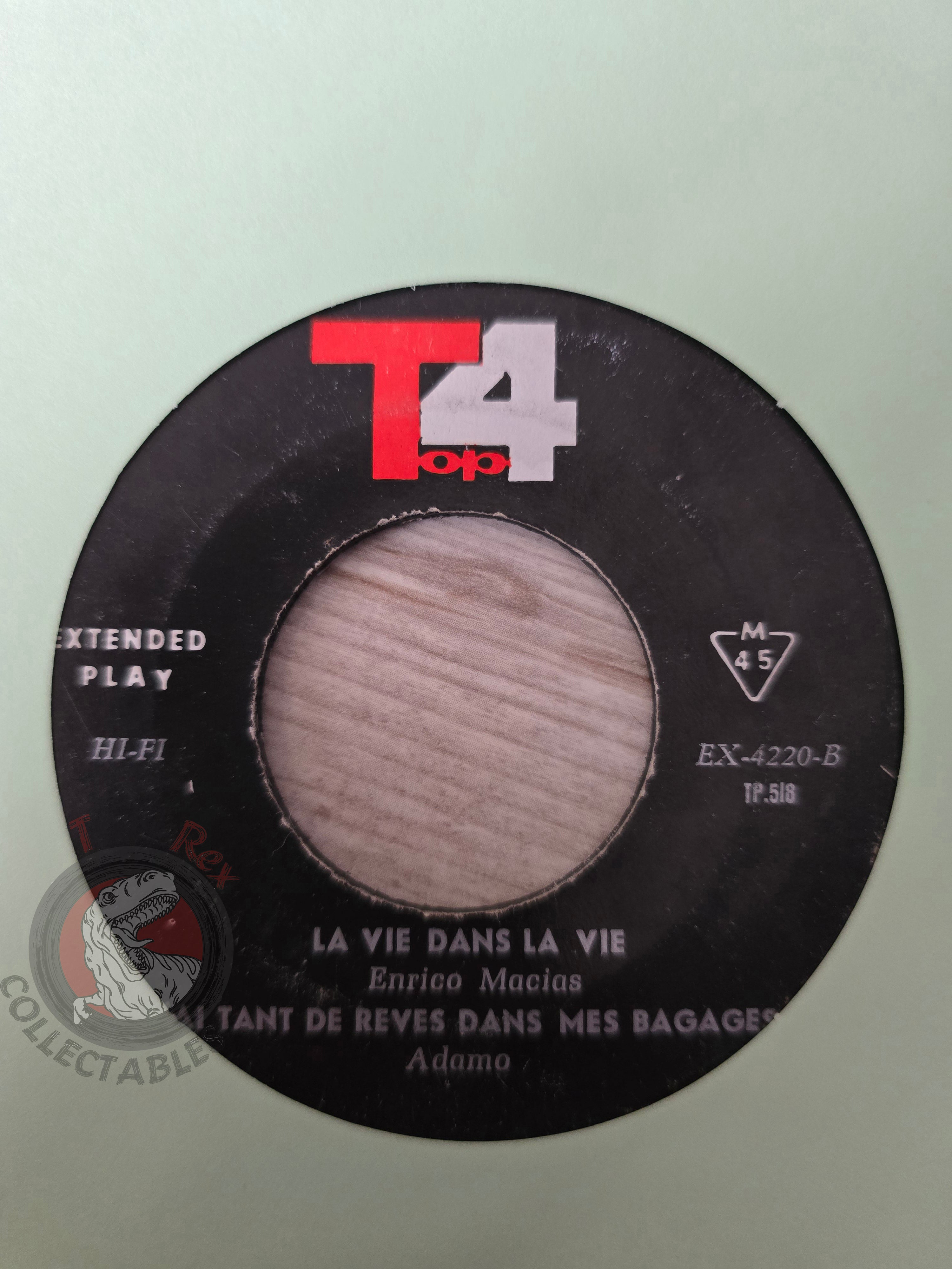 Enrico Macias / Adamo - Le Feu Des Gitans 7" Iran Pressing Vinyl Iranian Edition