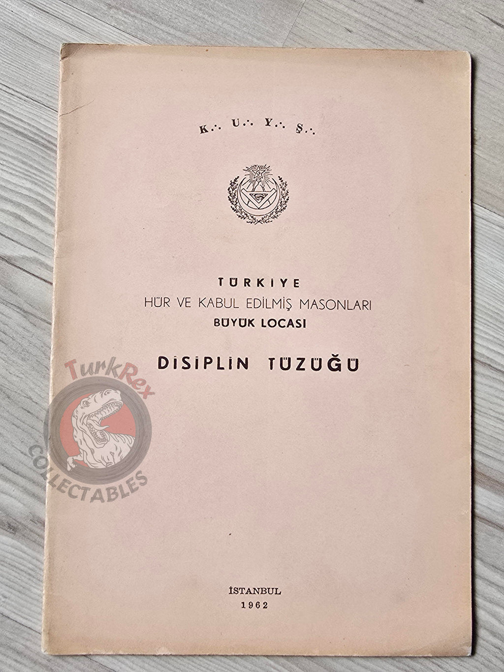 Turkish Freemasonry Disciplinary Code 1962 Booklet Masonic Masons of Turkey Signed