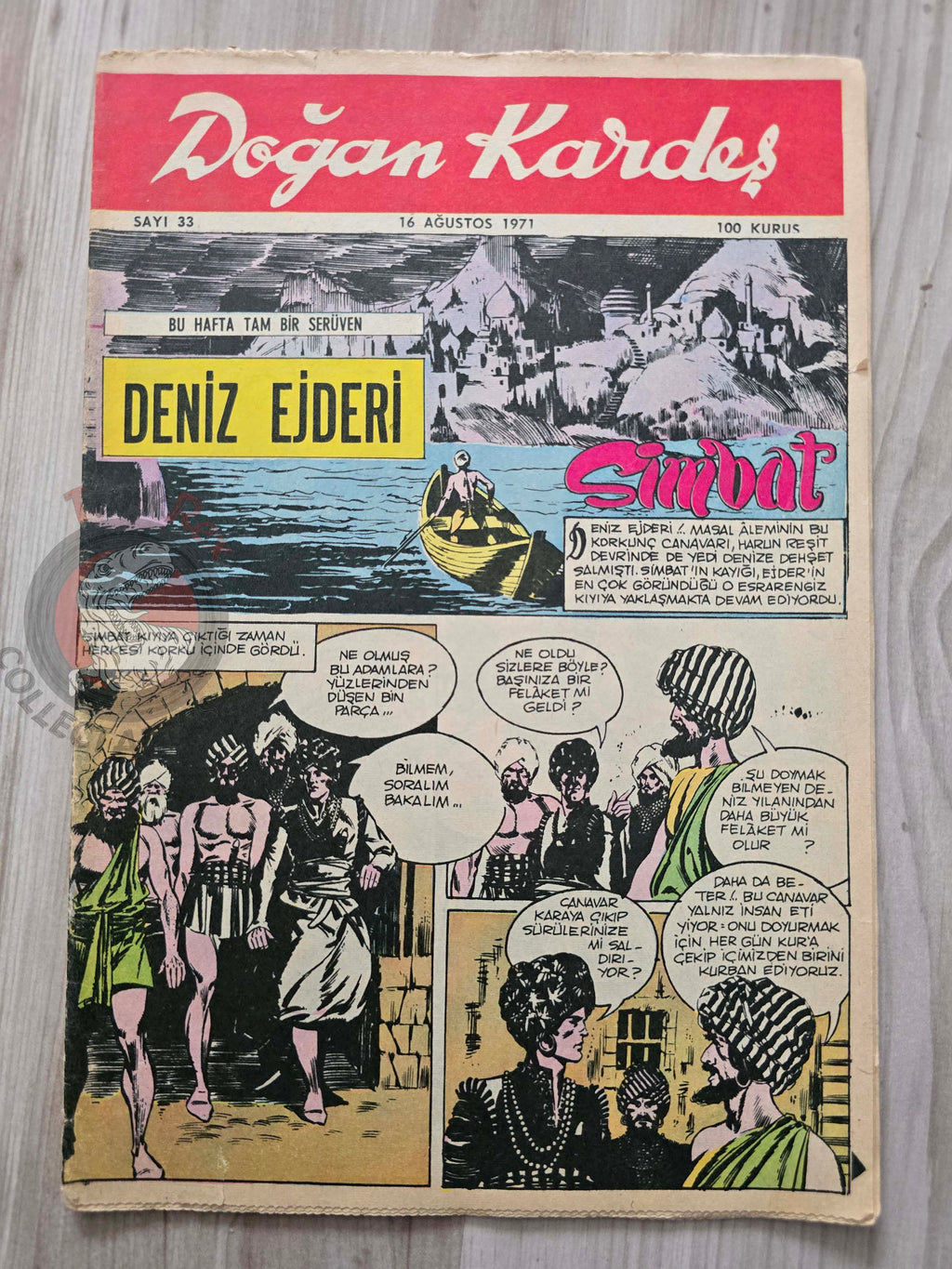 Doğan Kardeş 1971 Magazine #33 Turkish Comic Turkey Sinbad the Sailor Alice In Wonderland