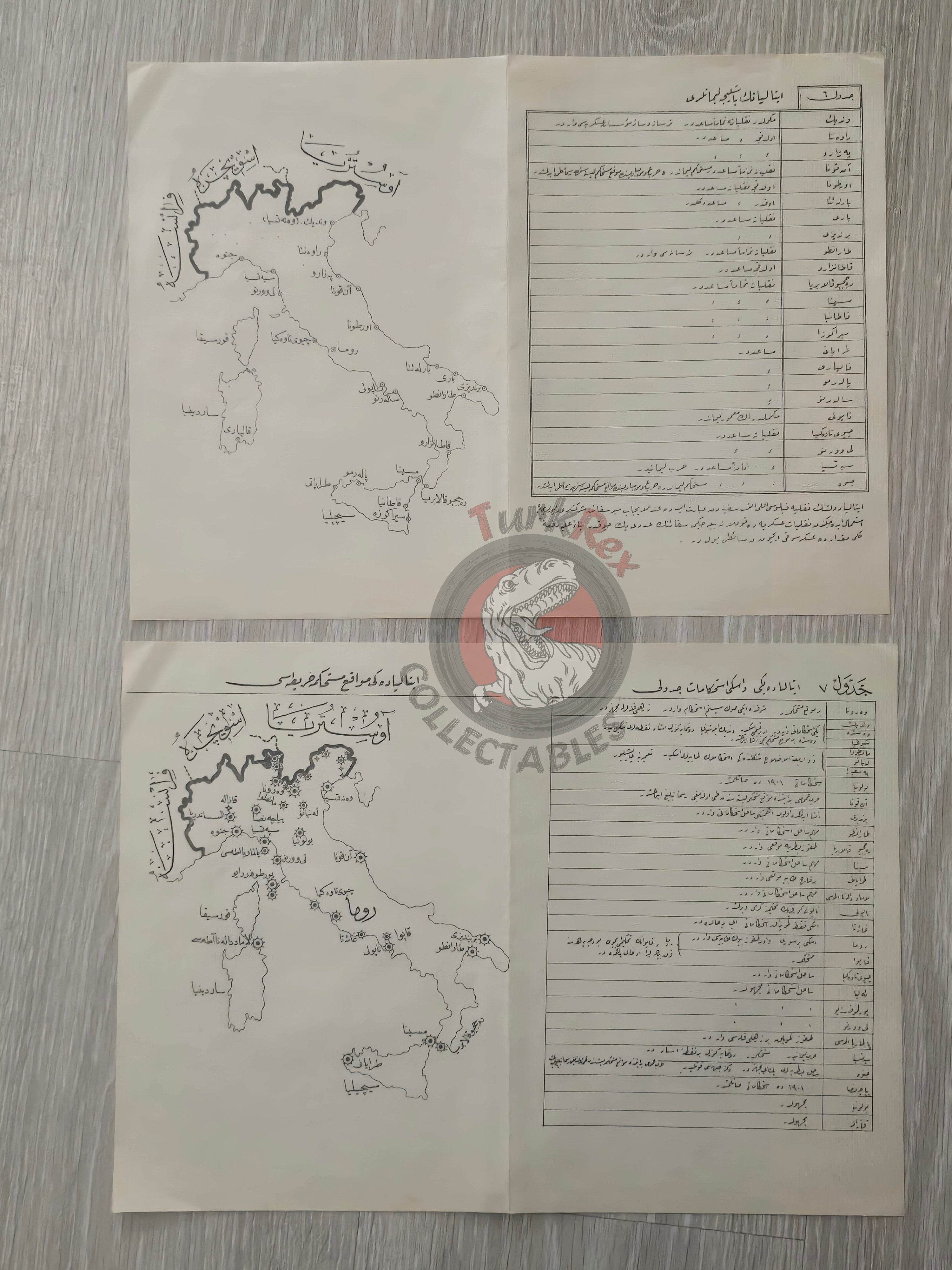 Ottoman Maps of Italy 1915 WW1 Military Press Fortifications amd Ports Empire