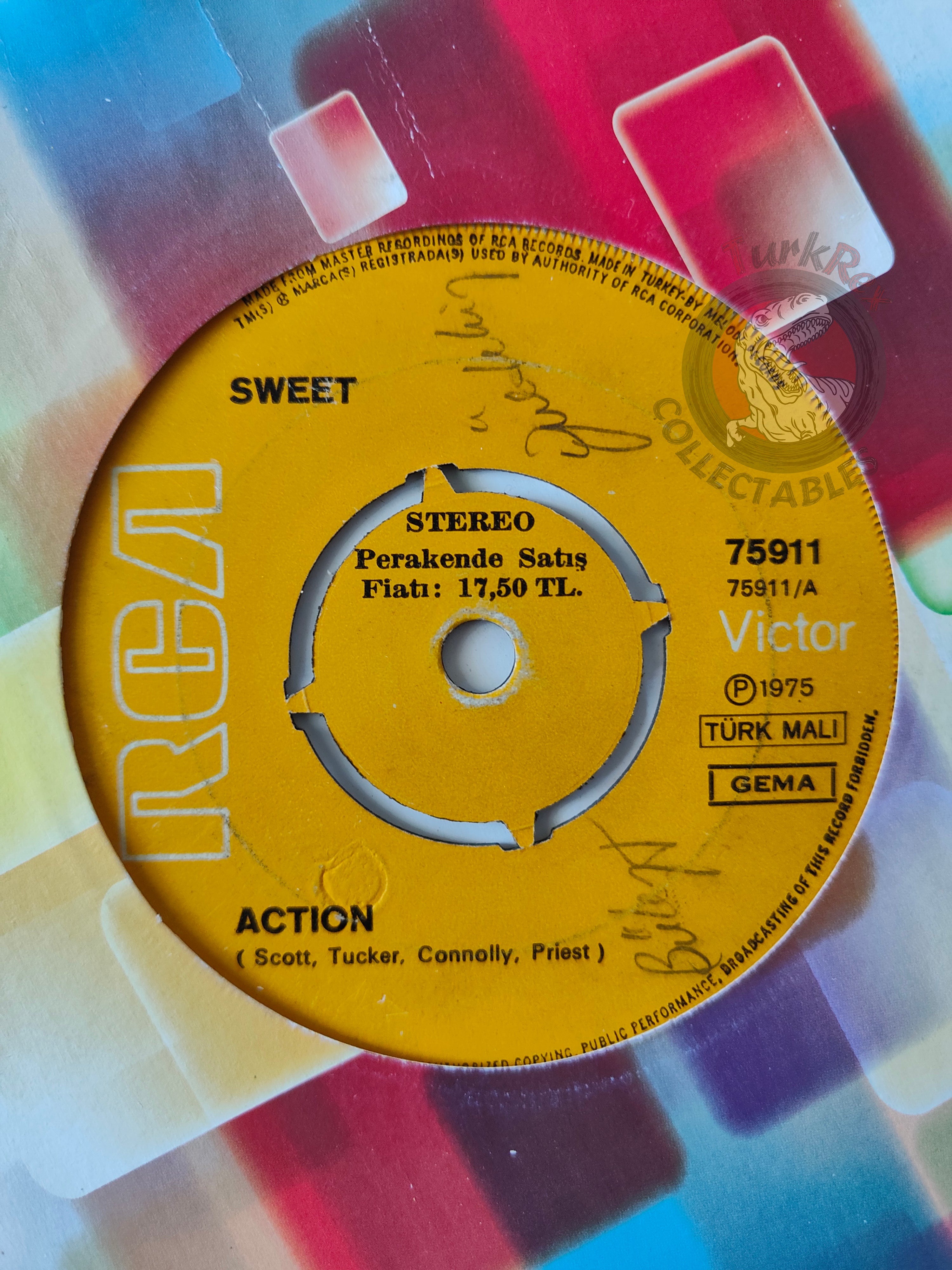 The Sweet – Action 7" Turkish Pressing Vinyl Turkey Edition 2