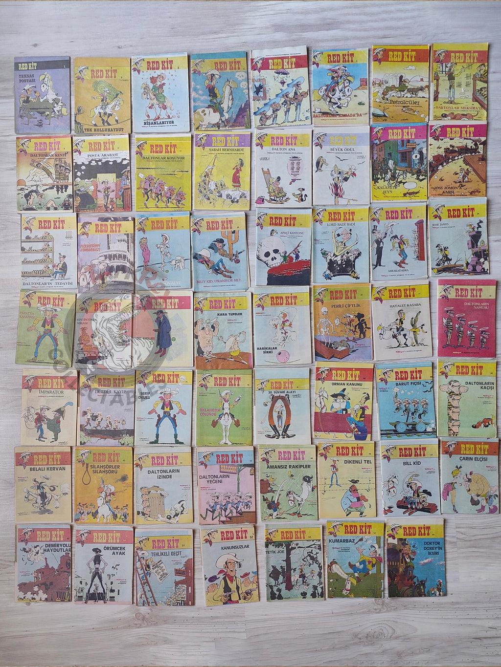 Lucky Luke Lot of 55 Complete Set 1988 Turkish Comic Turkey