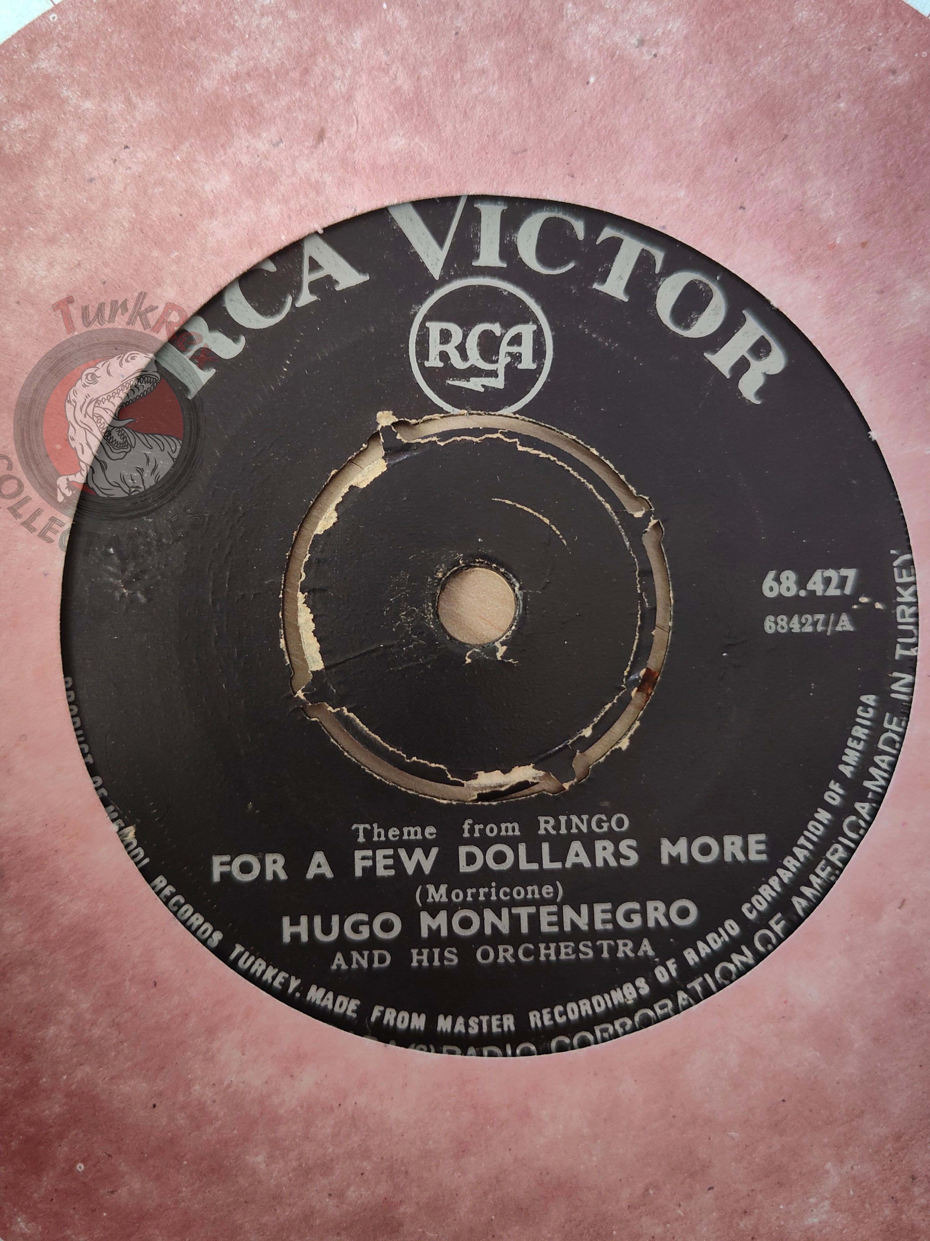 Hugo Montenegro Orchestra – For A Few Dollars More 7" Turkish Pressing Vinyl Turkey Edition