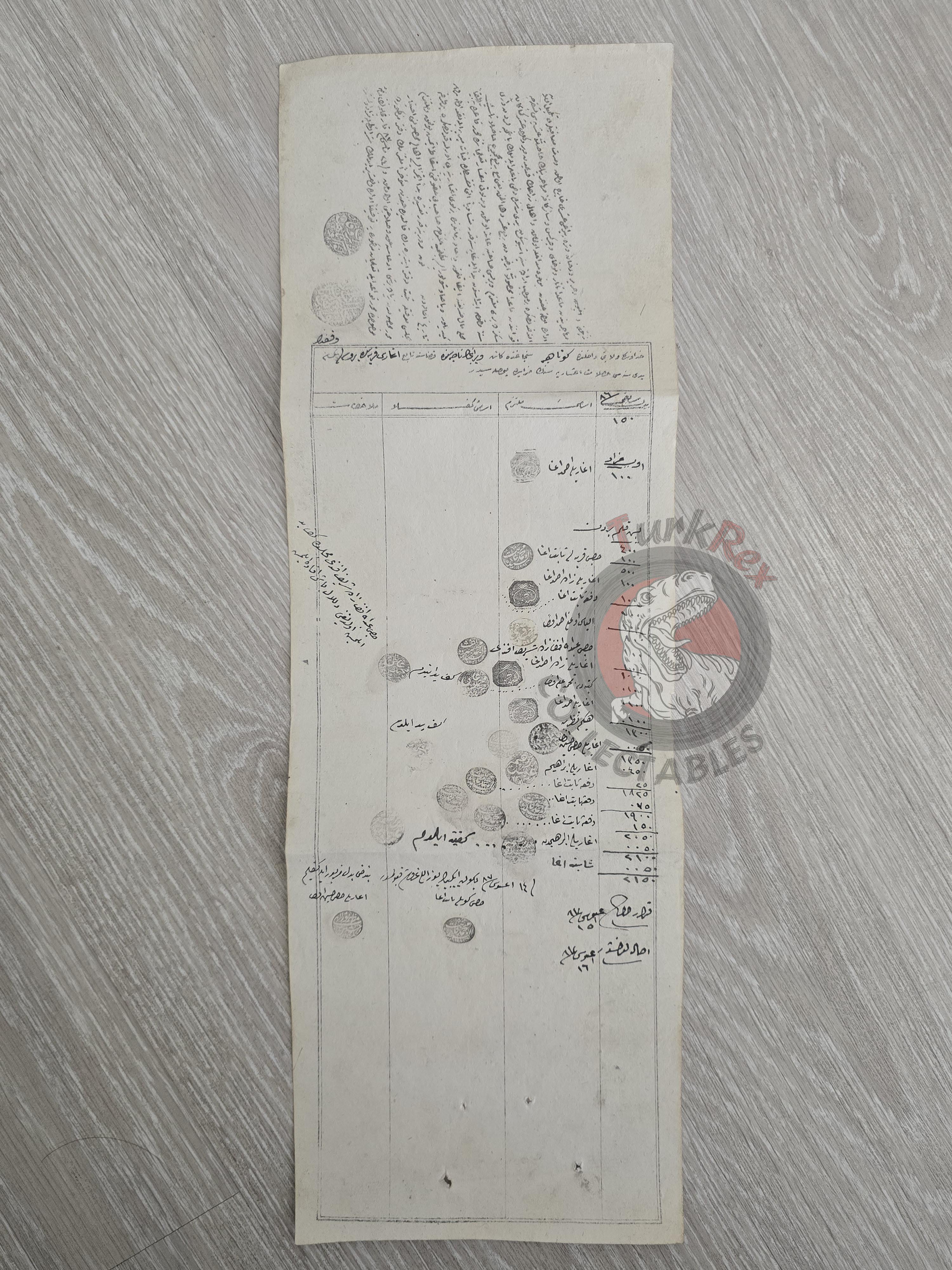 Ottoman 1871 Auction Notice - Collection of the Aşar (Tithe) Tax Ağarı Kütahya Iltizam