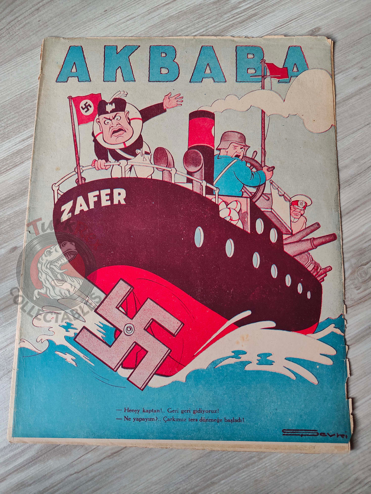 Akbaba 1943 Humor Magazine Turkish Turkey Germany Mussolini WW2 era Churchill Franklin D. Roosevelt