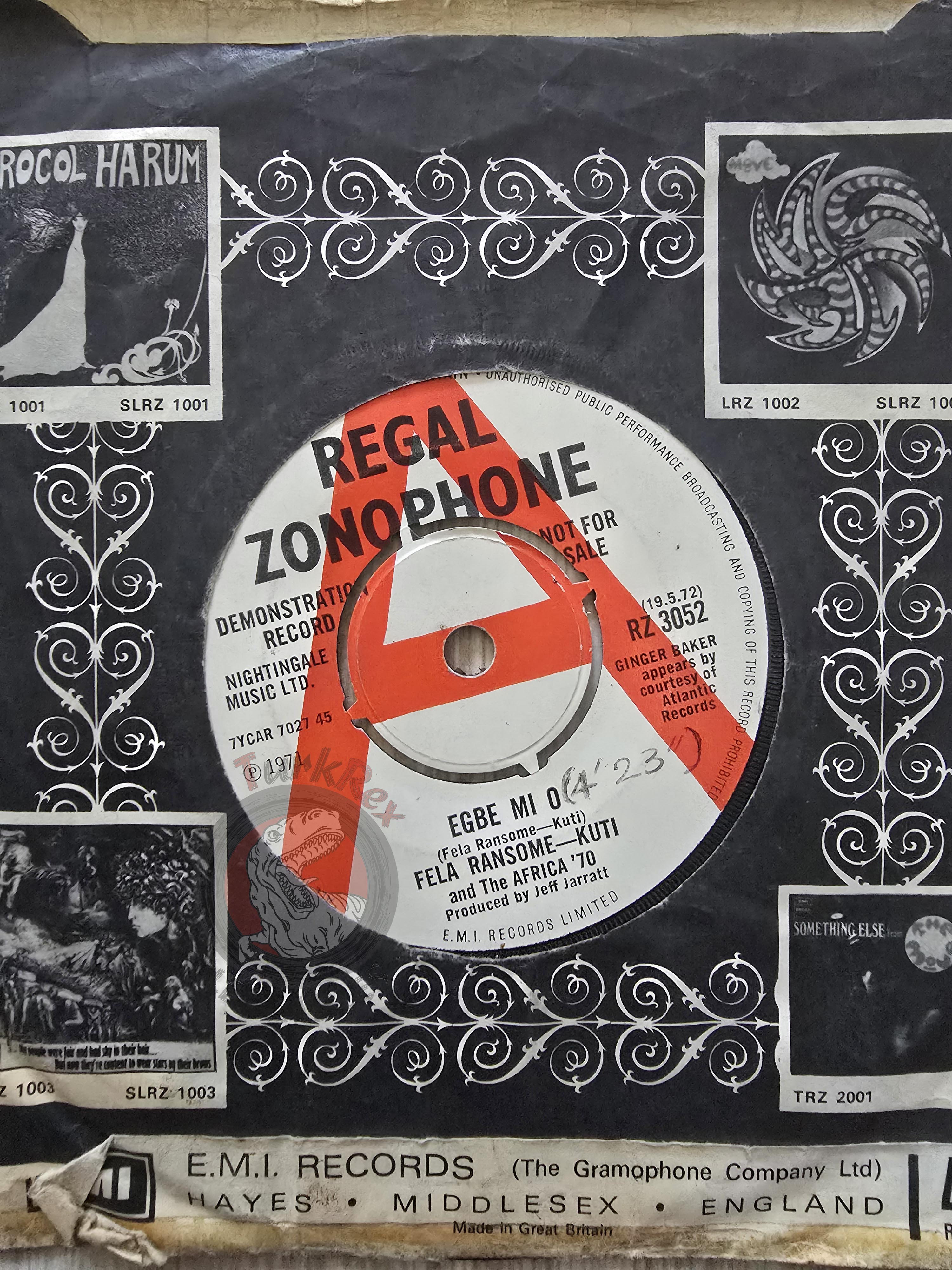 Fela Ransome Kuti And The Africa '70 – Egbe Mi O 7" Promo UK Pressing Vinyl