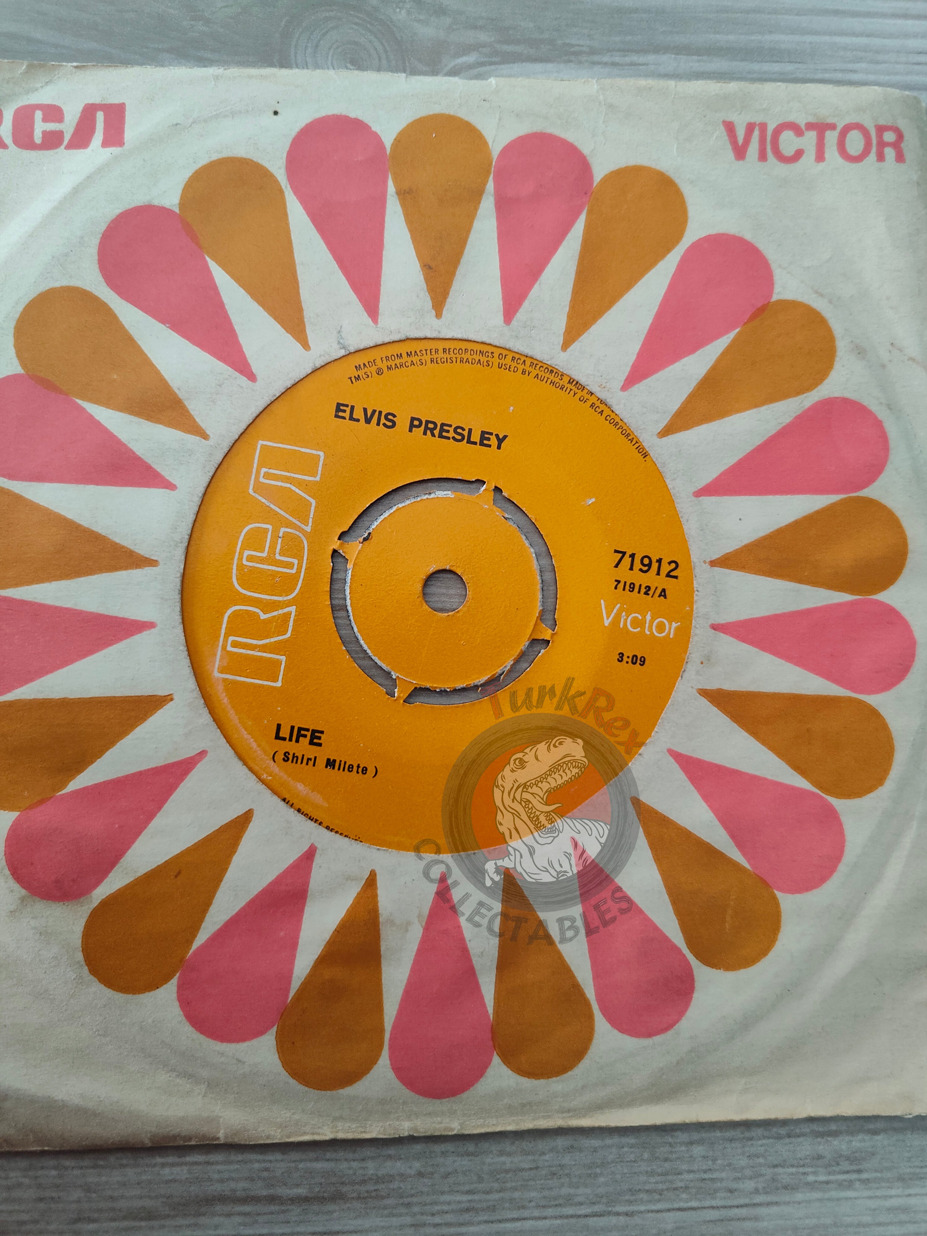 Elvis Presley – Life / Only Believe 7" Turkish Pressing Vinyl Turkey Edition