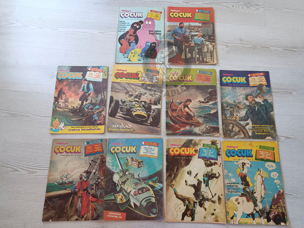 Tintin and the Mystery of the Golden Fleece 1983 Complete in Istanbul Turkish Edition Comic Turkey