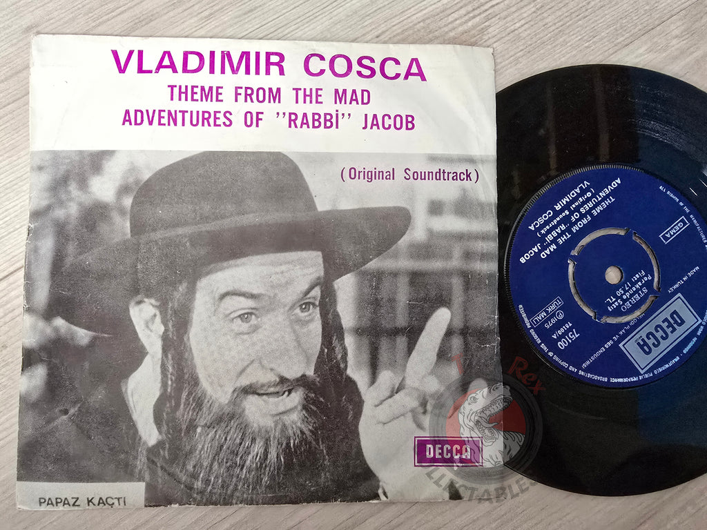 Vladimir Cosma – Theme From The Mad Adventures Of "Rabbi" Jacob 7" Turkish Pressing Vinyl Turkey Edition
