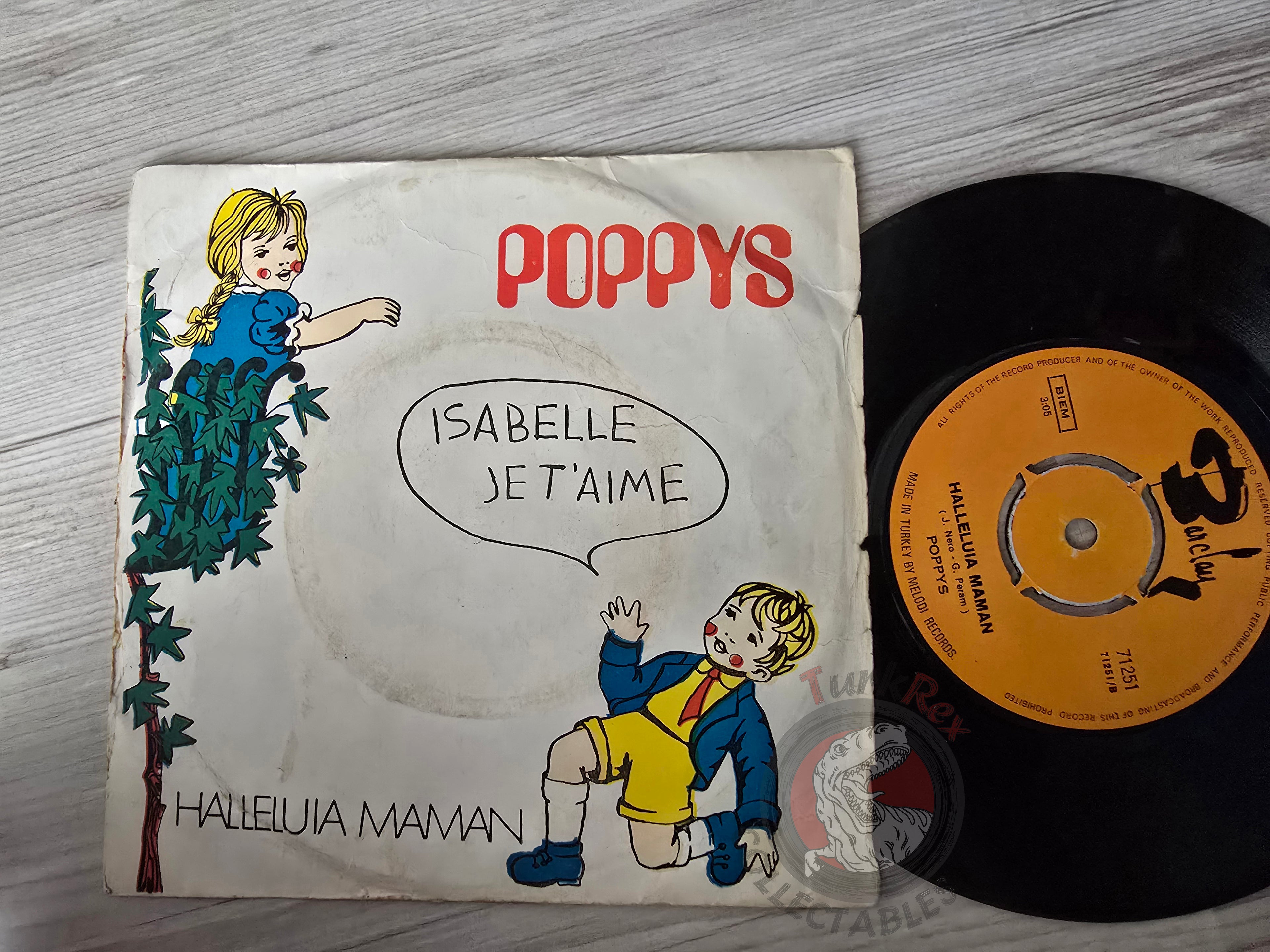 Poppys – Isabelle Je T'aime 7" Turkish Pressing Vinyl Turkey Edition