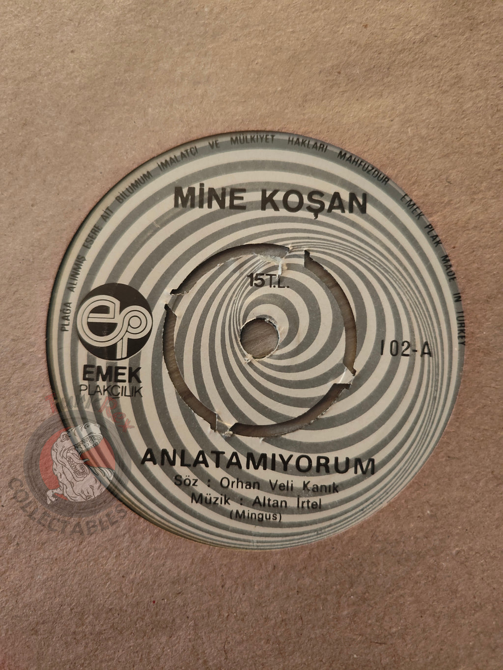 Mine Koşan – Anlatamıyorum 7" Turkish Swirl Pressing Vinyl Turkey Edition