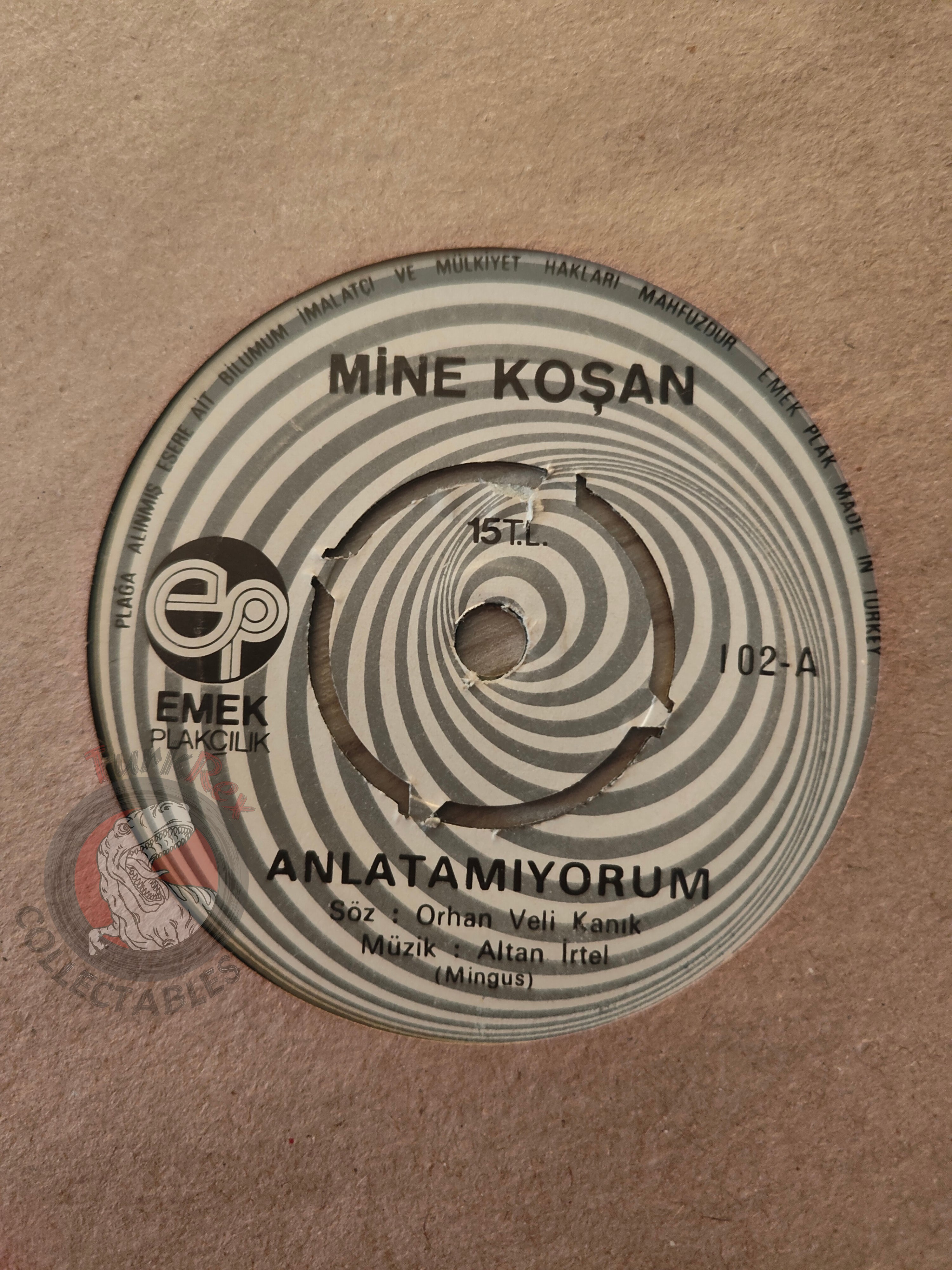 Mine Koşan – Anlatamıyorum 7" Turkish Swirl Pressing Vinyl Turkey Edition