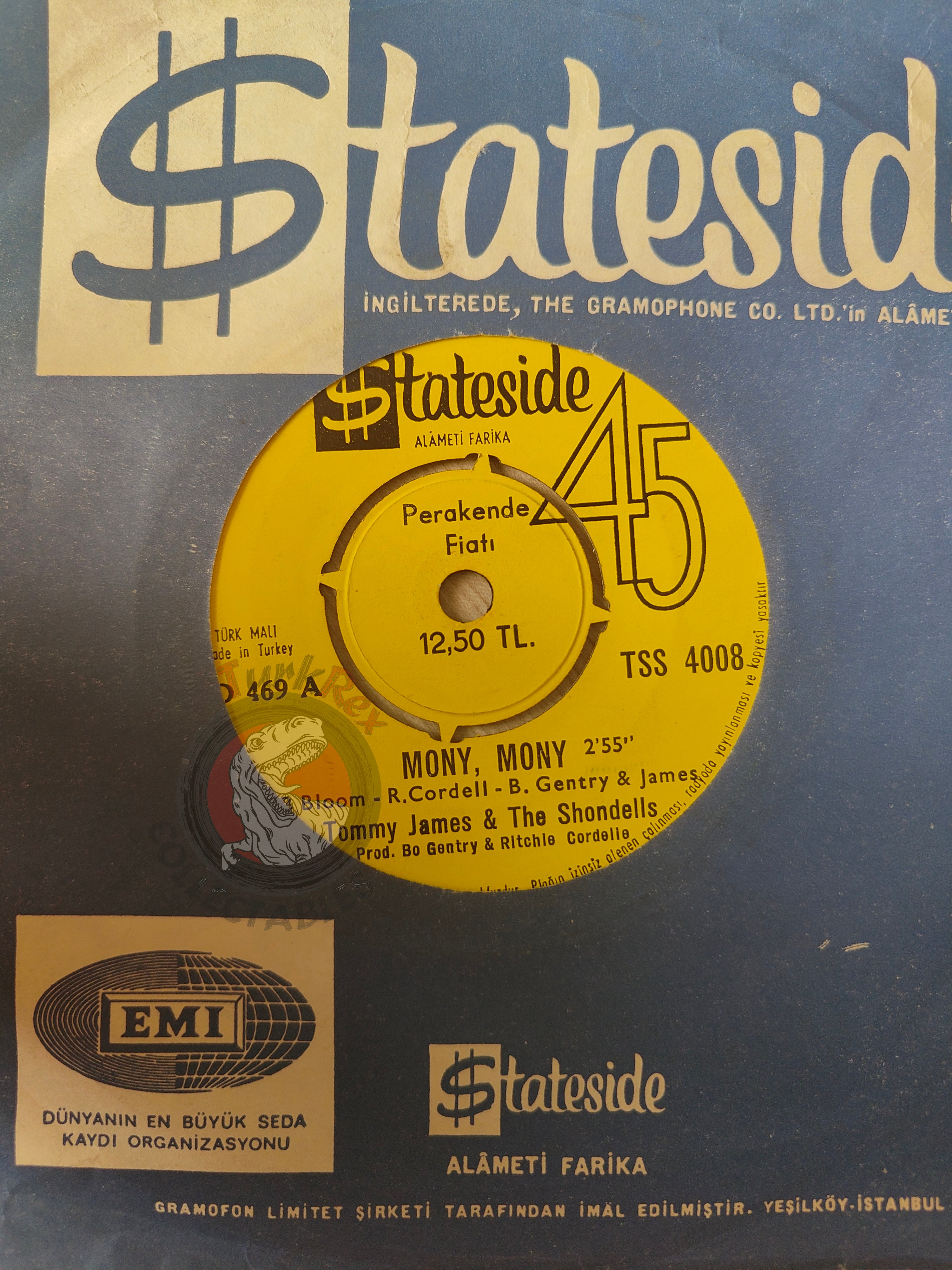 Tommy James And The Shondells – Mony Mony 7" Turkish Pressing Vinyl Turkey Edition