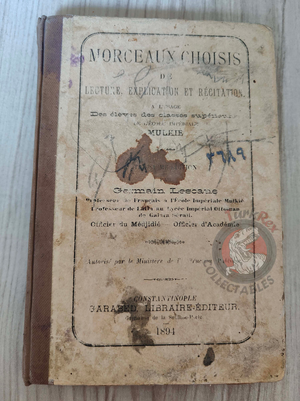 French Education Book Used in Ottoman Empire 1894 Germain Lescane Galatasaray