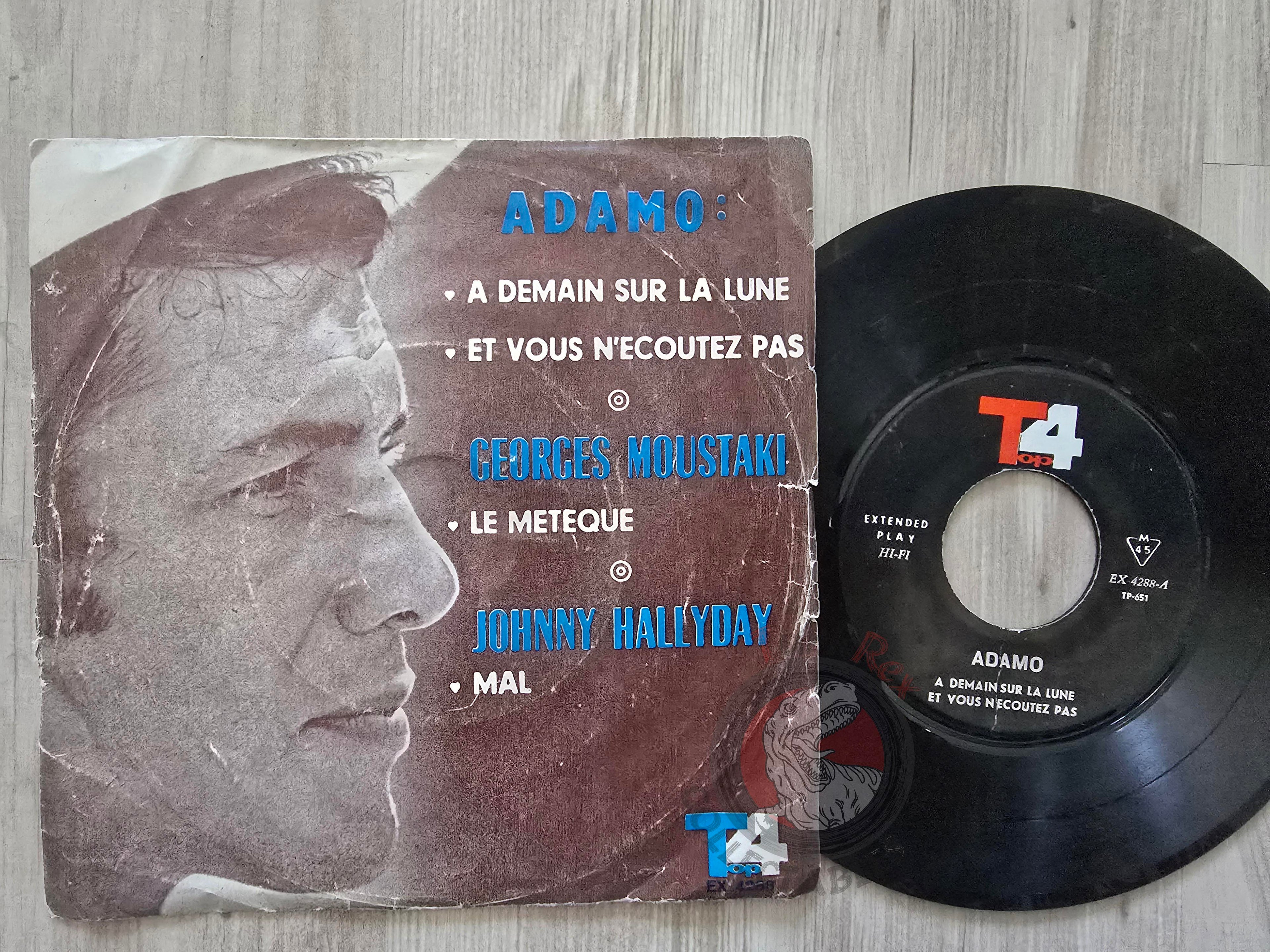 Johnny Hallyday / Adamo / Georges Moustaki  7" Iran Pressing Vinyl Iranian Edition