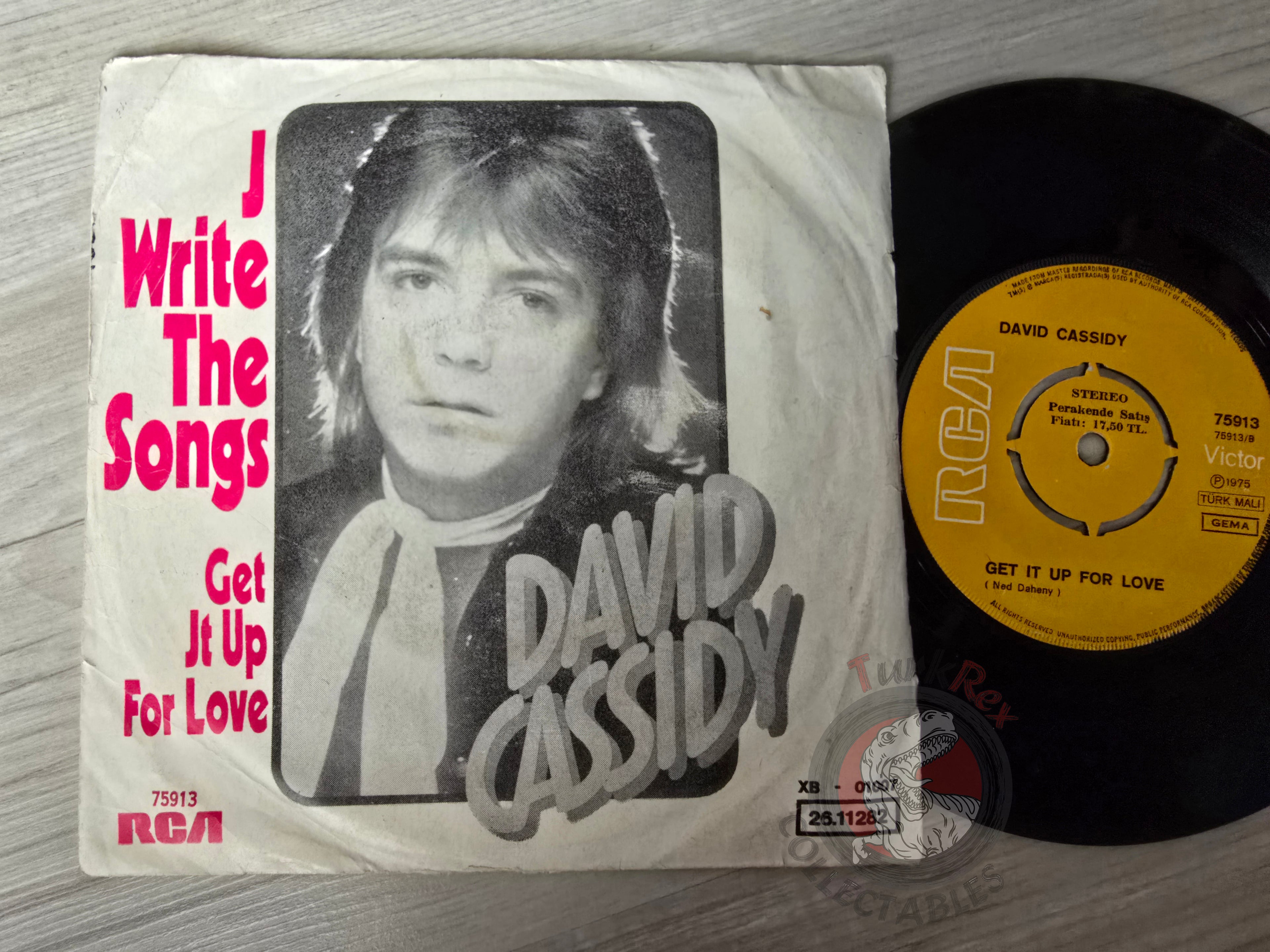 David Cassidy – I Write The Songs / Get It Up For Love 7" Turkish Pressing Vinyl Turkey Edition
