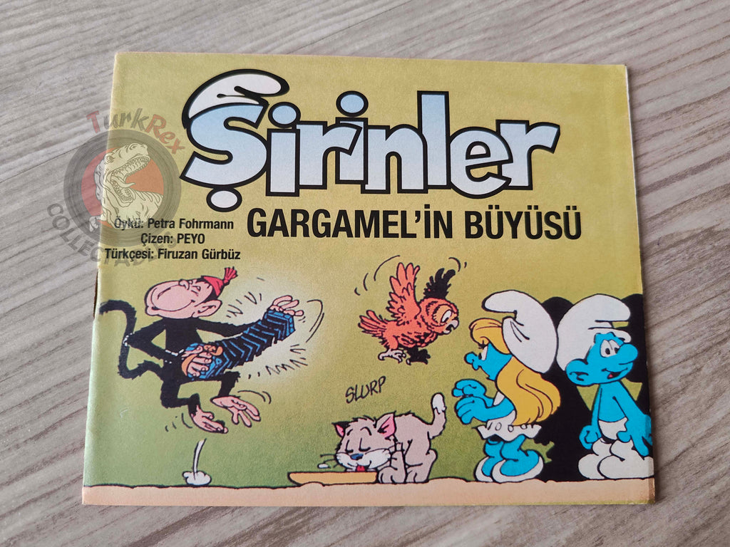 The Smurfs - Gurgelhals will Schlümpfe zaubern 1997 Turkish Book Turkey Die Schlümpfe Minibuch