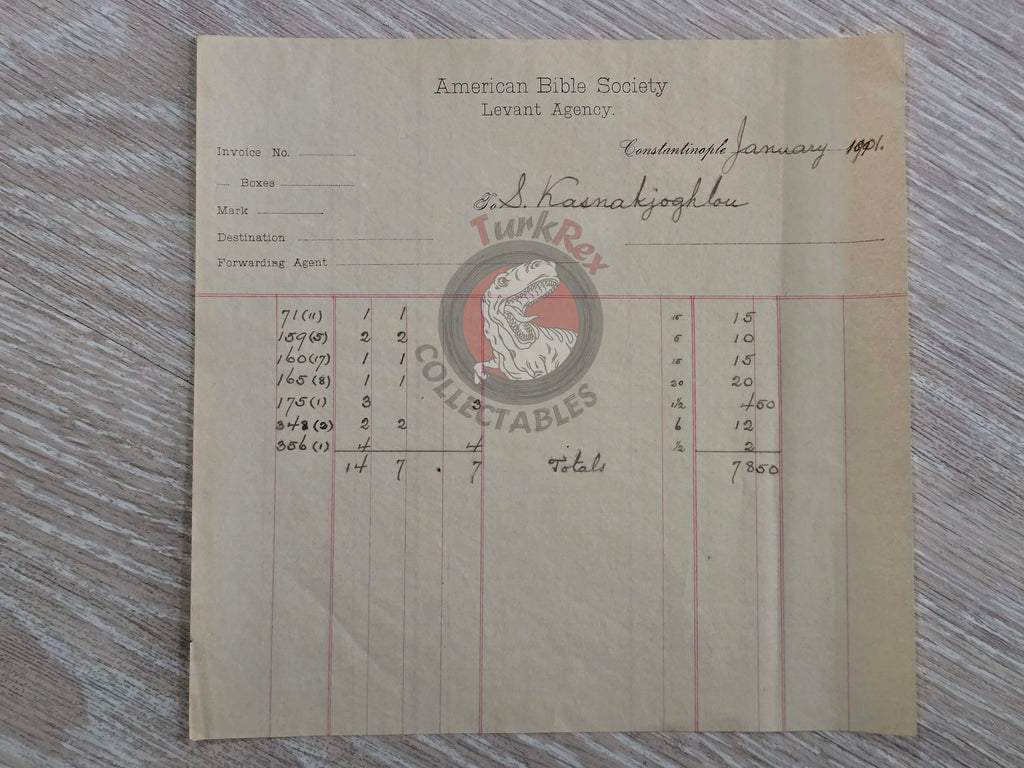American Bible Society 1901 Kasnakjian Armenian Book Order Form Ottoman Empire Armenia 2
